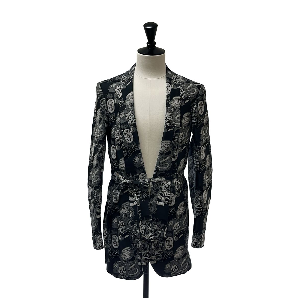 COMME des GARCONS HOMME PLUS / コムデギャルソンオムプリュス | 2019AW | コミック ジャガード ガウンジャケット | S | ブラック/グレー | メンズ