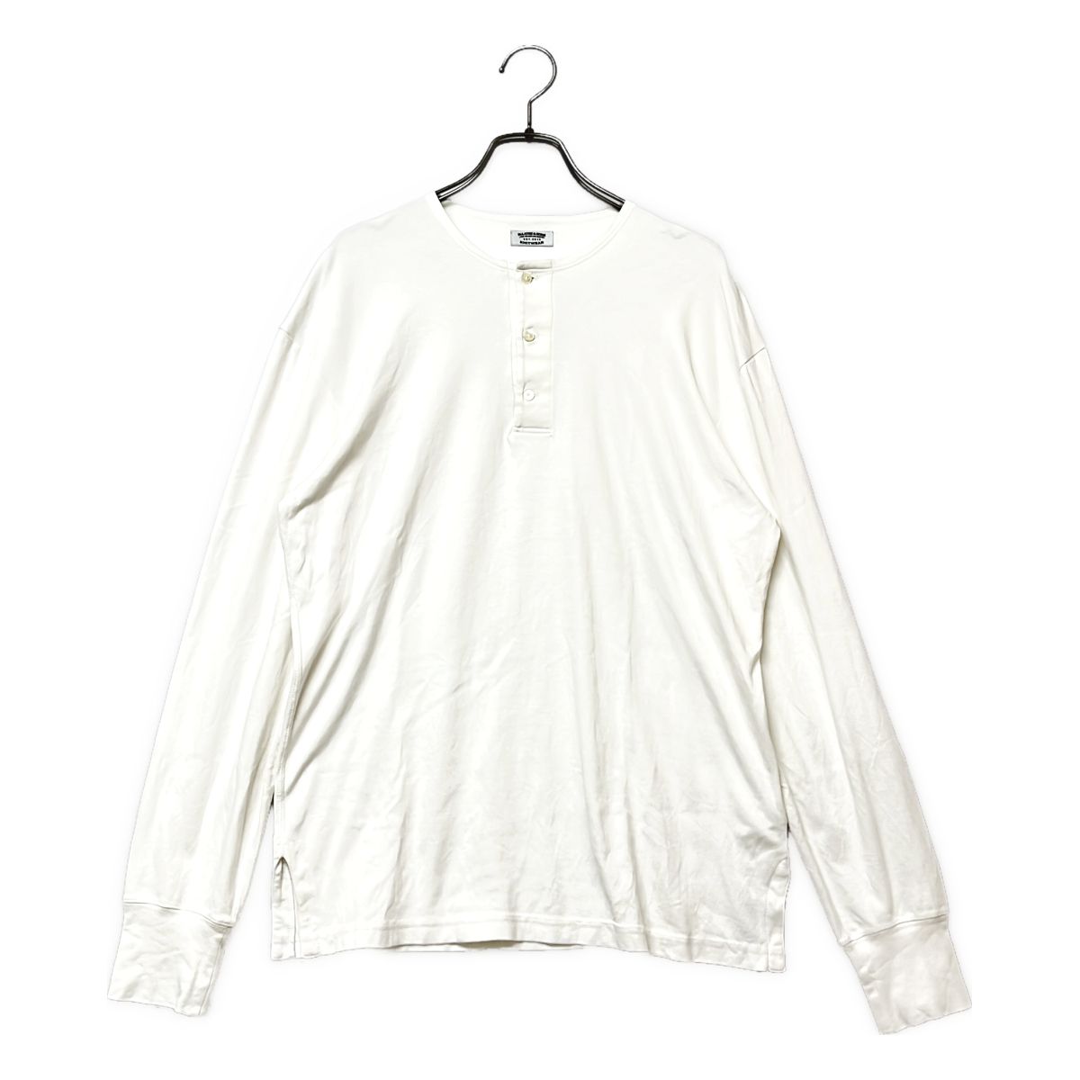 MAATEE&SONS / マーティー&サンズ | コットン ヘンリーネック カットソー | 1 | ホワイト | メンズ