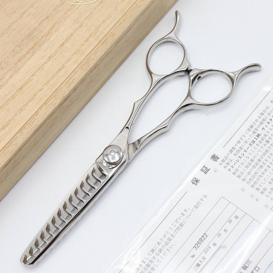【美品】ナルトシザー ドレスライン 無料修理3回あり セニング 5.6インチ メガネハンドル 13目 約20%