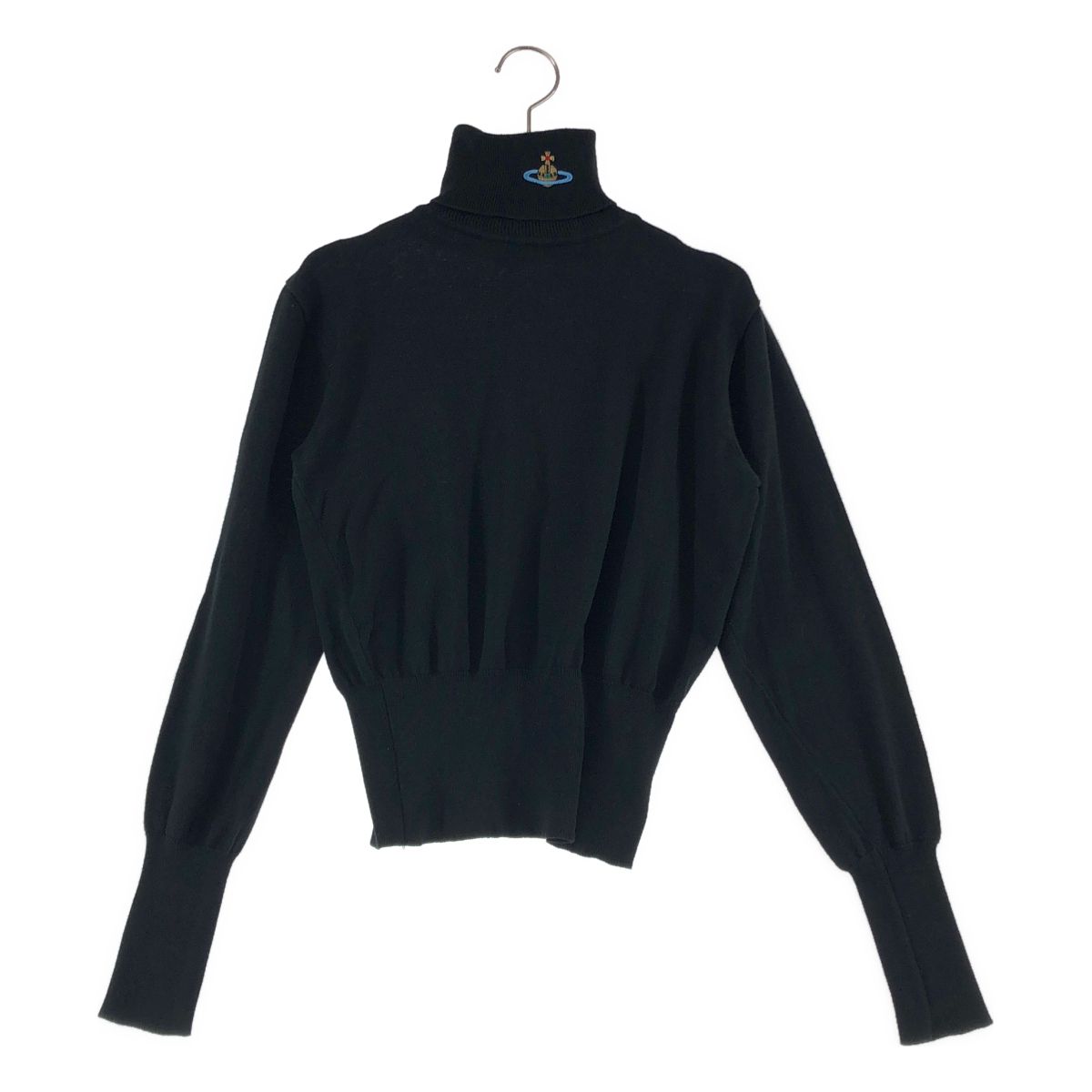 VIVIENNE WESTWOOD RED LABEL / ヴィヴィアンウエストウッドレッドレーベル | コットン オーブエンブロイダリー タートルネックニット | ブラック | レディース