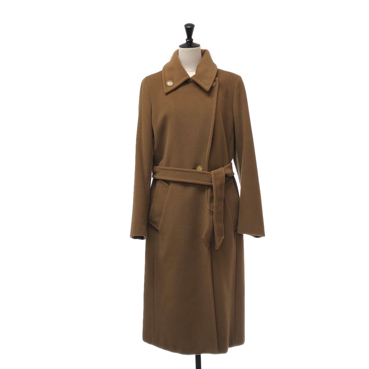 Max Mara / マックスマーラ | ウール ベルテッド コート / ロゴ総裏地 | 42 | ブラウン | レディース