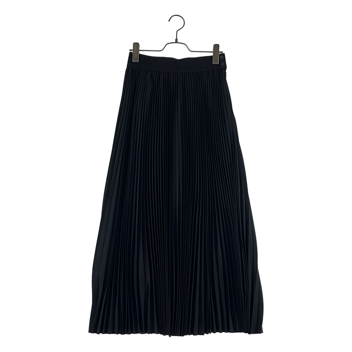 【美品】 HYKE / ハイク | 2023SS | TAFFETA PLEATED SKIRT / ロゴボタン タフタ プリーツ スカート / 裏地付き | 1 | ブラック | レディース