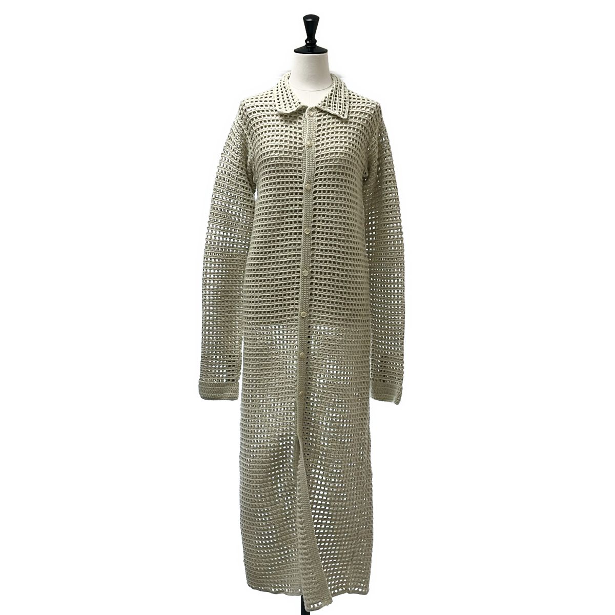 【美品】 AURALEE / オーラリー | HAND CROCHET WOOL KNIT ONE-PIECE / ニット ワンピース | 0 | khaki | レディース