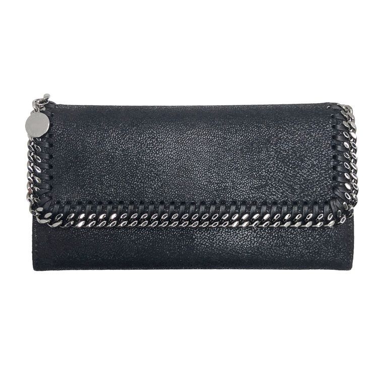 STELLA McCARTNEY ステラマッカートニー ファラベラ 長財布 430999W9132 ロングウォレット 2つ折り長財布 ブラック レディース ウィメンズ シルバー金具
