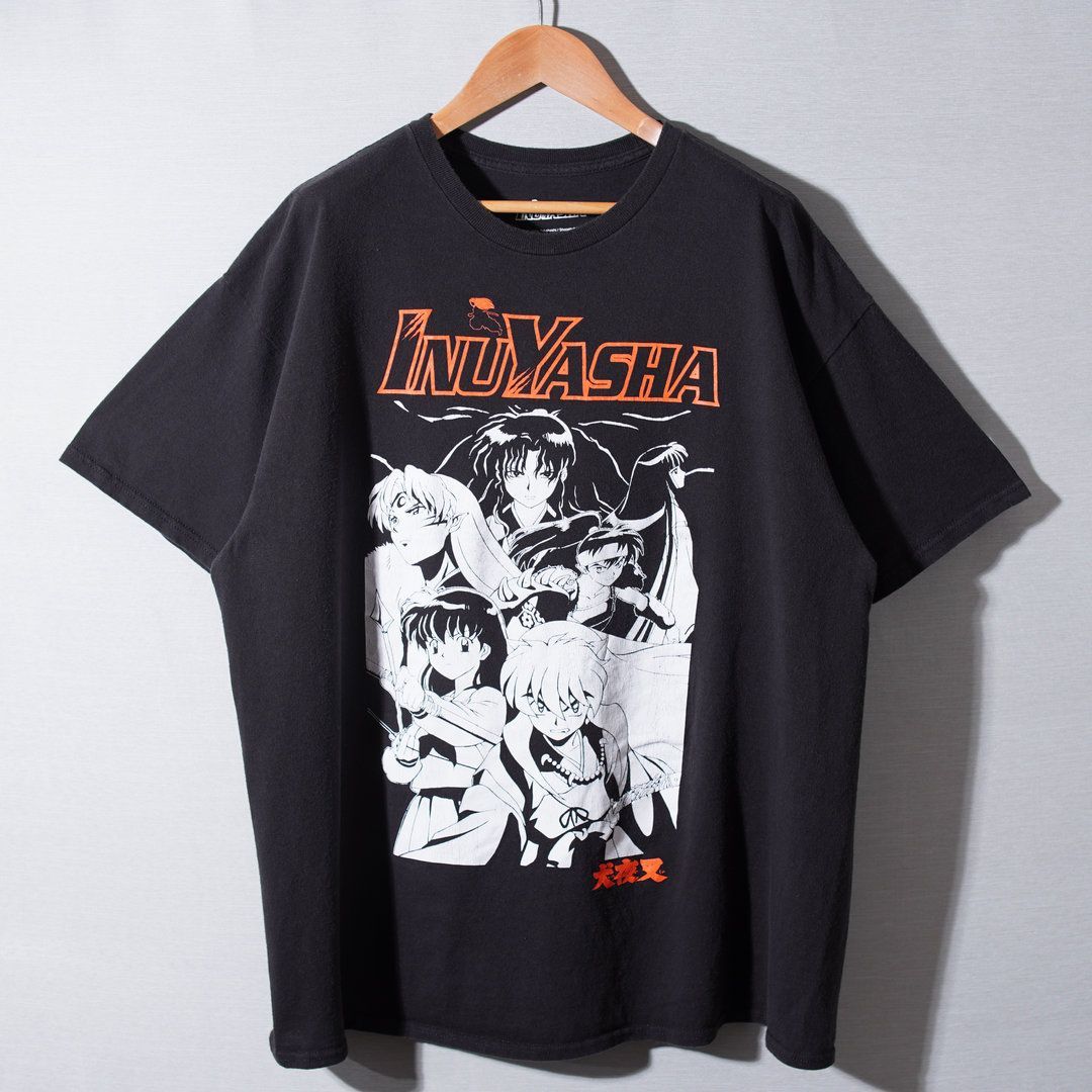 犬夜叉 Tシャツ XL ブラック Inuyasya アニメT キャラT オーバーサイズ
