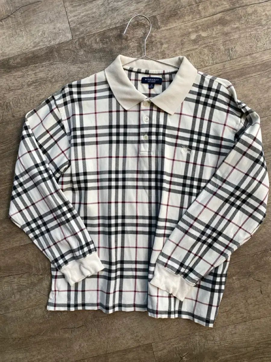 バーバリー チェック ロングスリーブ ポロTシャツ m