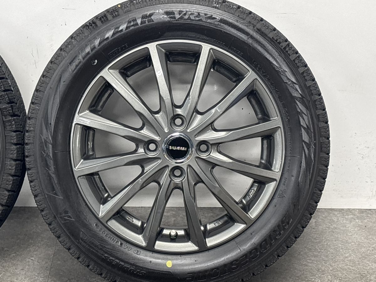 バリ溝 美品】バルミナ 15in 4.5J +48 PCD100 ブリヂストン ブリザック