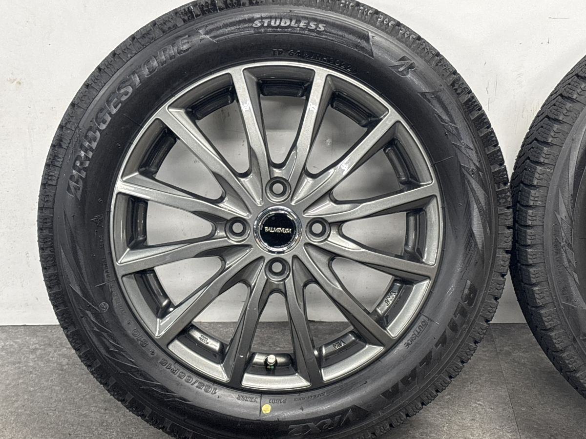 バリ溝 美品】バルミナ 15in 4.5J +48 PCD100 ブリヂストン ブリザック