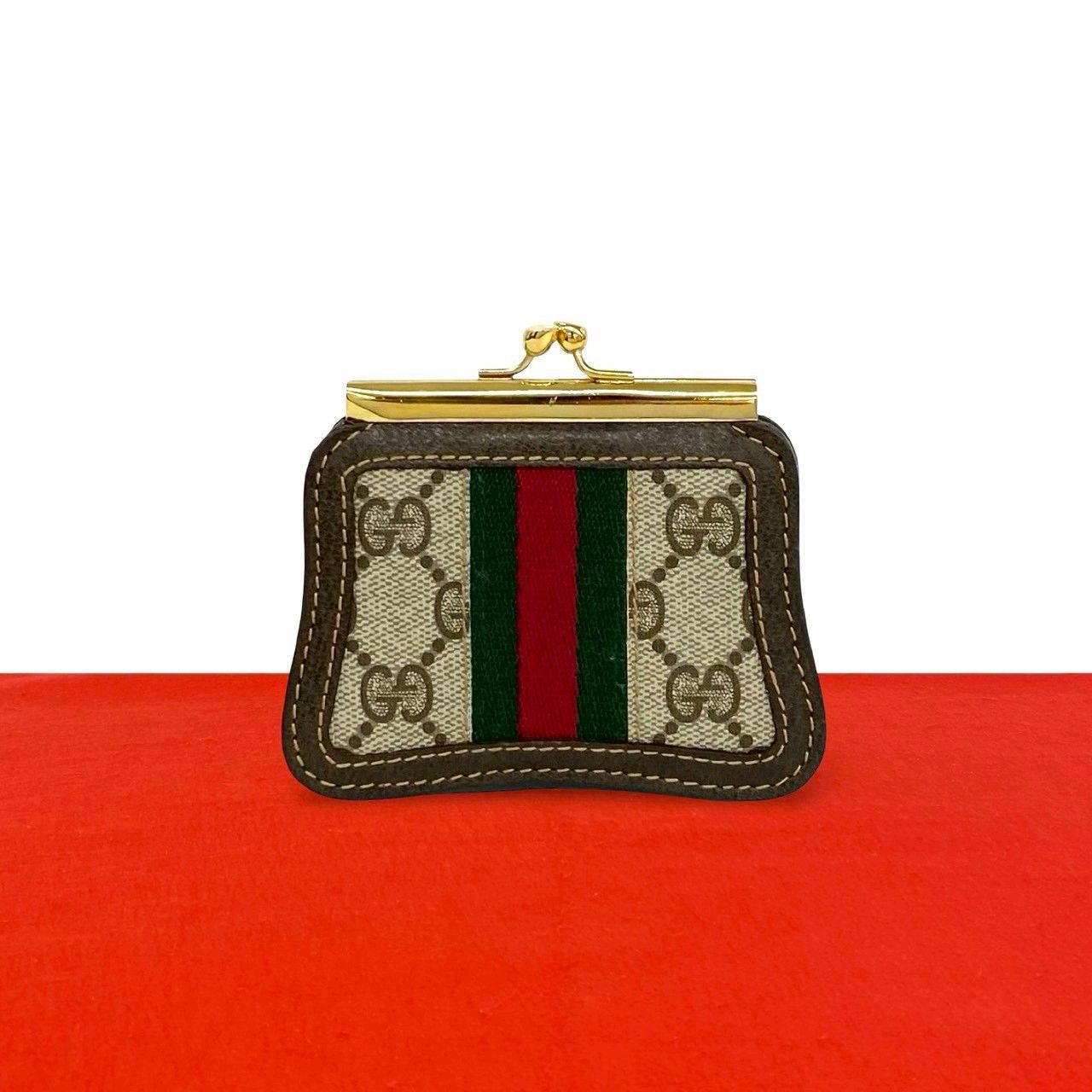 極 美品 GUCCI グッチ オールドグッチ シェリーライン GG ロゴ 柄