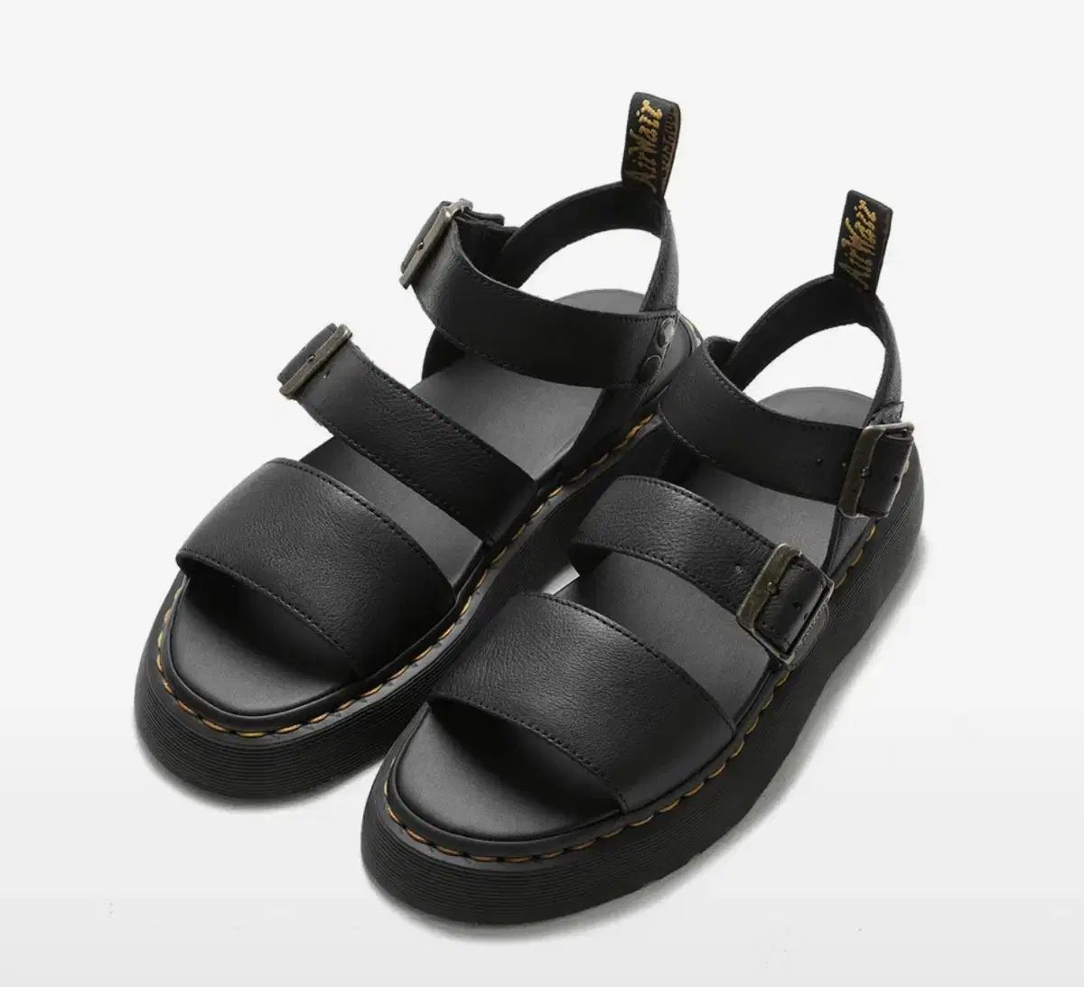 新品) DR. MARTENS ドクターマーチン グリフォン ブラック クアッド サンダル