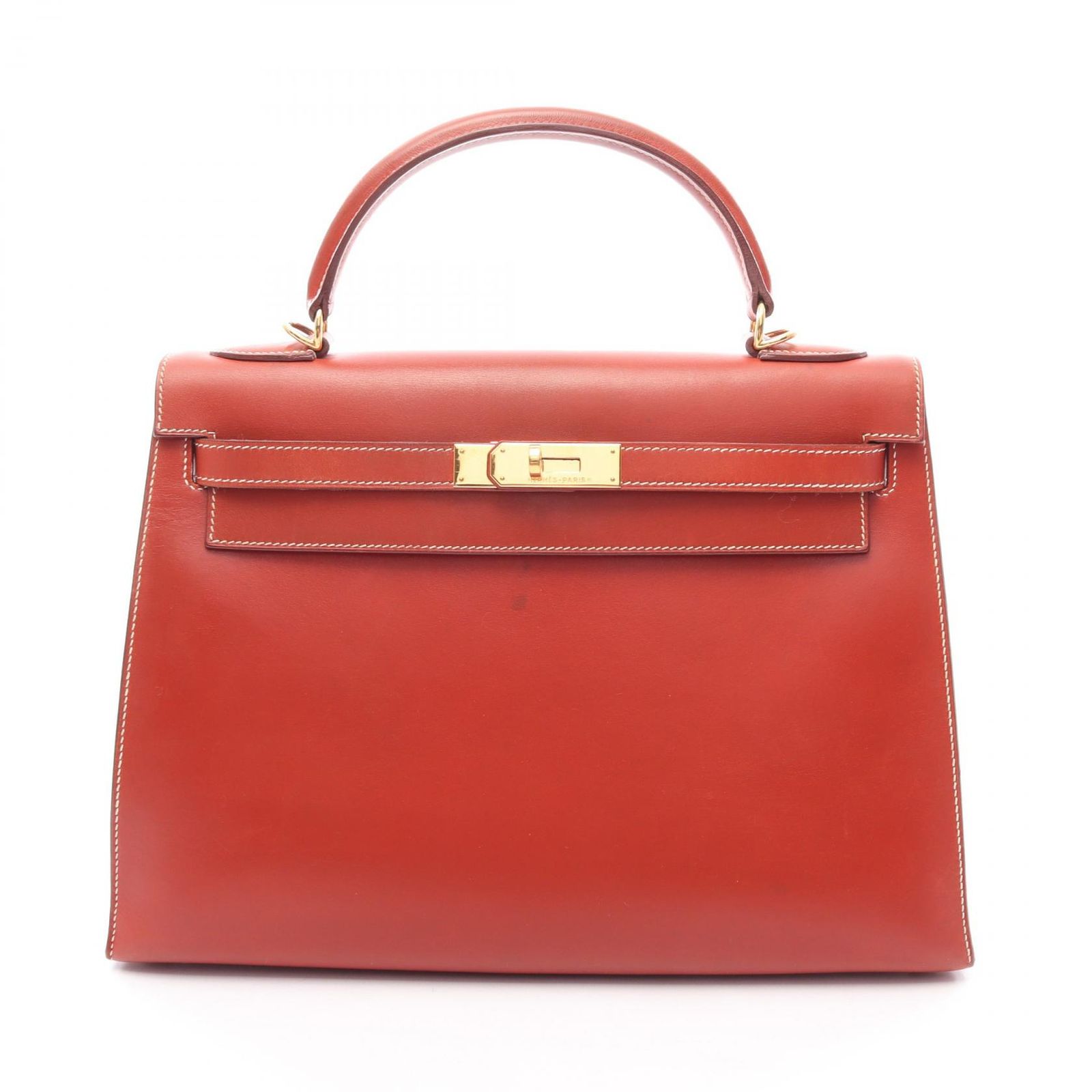 エルメス HERMES ハンドバッグ ケリー32 ブリック 外縫い 2WAY ブリック カーフ（牛革） ケリー32 ブリック レディース Used B