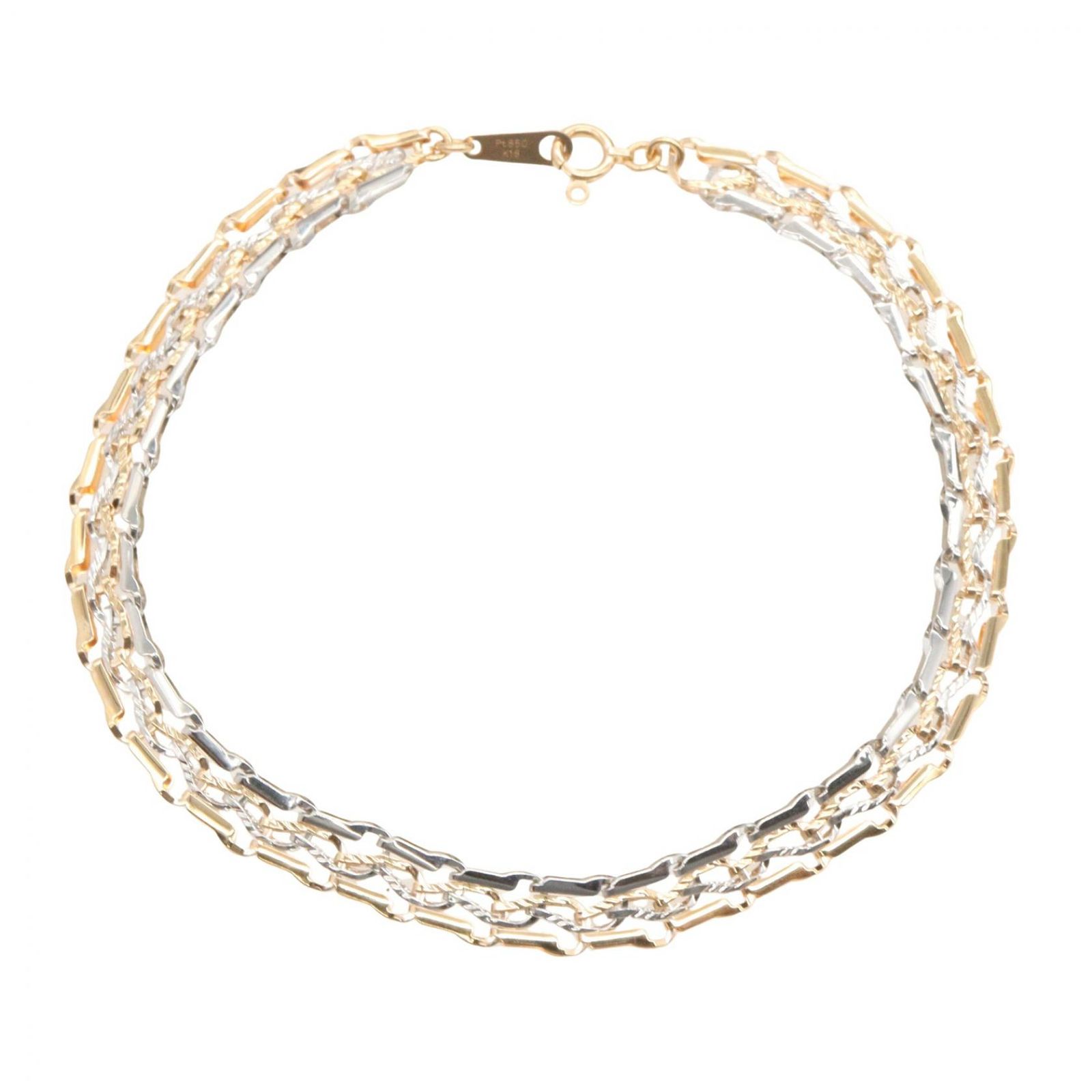 ジュエリー JEWELRY ブレスレット ブレスレット PT850/K18 4.0g 腕回19.5cm Pt850プラチナ K18PG（ピンクゴールド） ブレスレット レディース Used A