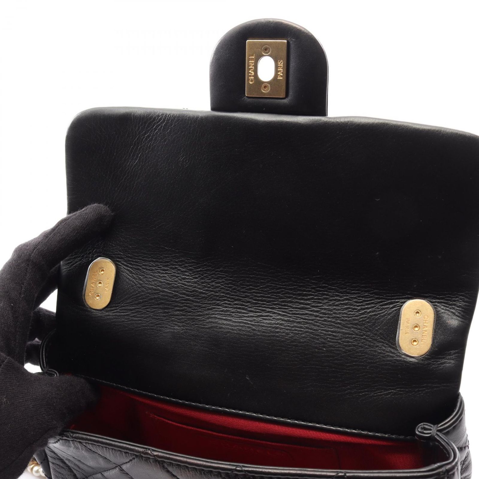 シャネル CHANEL ショルダーバッグ マトラッセ ブラック ラムスキン 