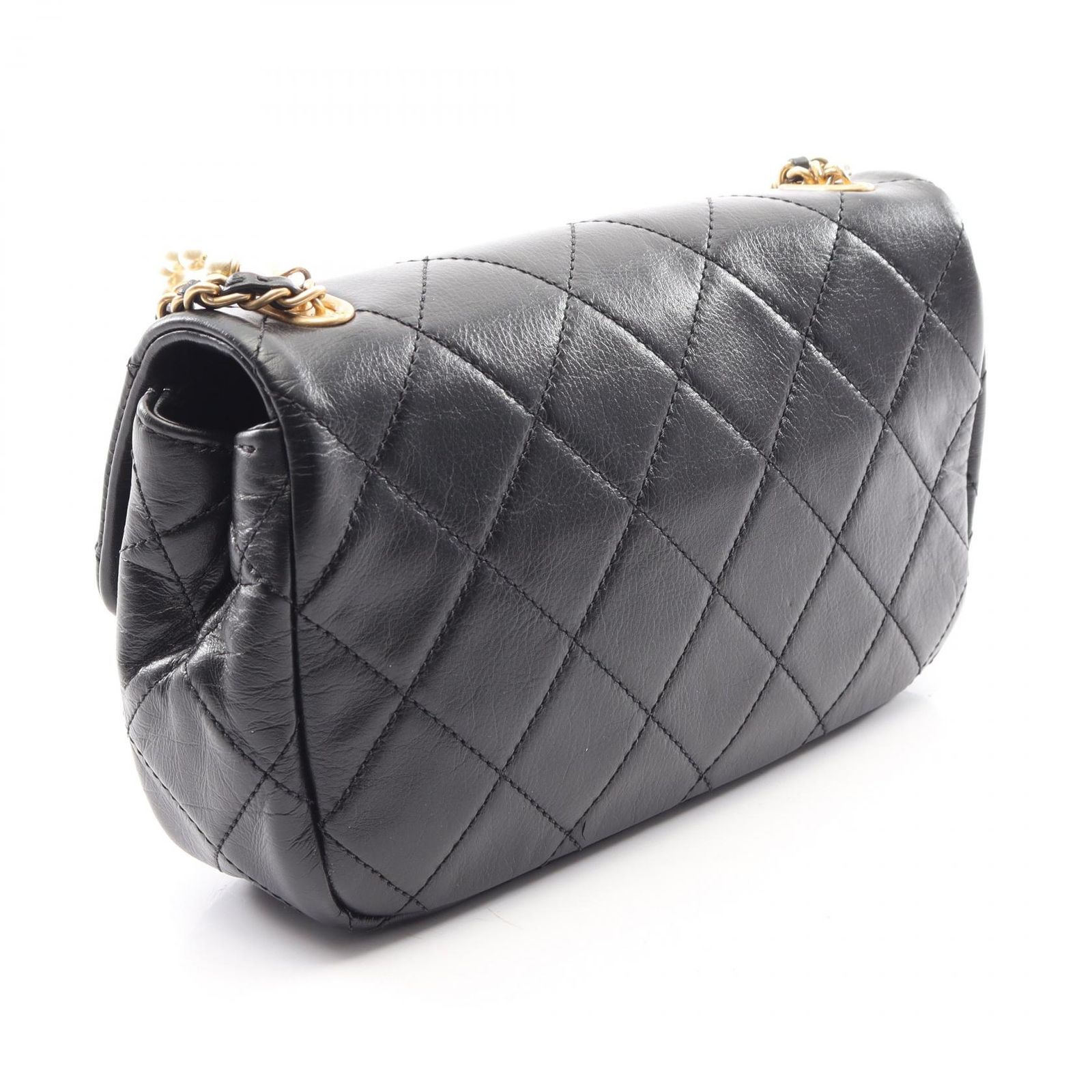 シャネル CHANEL ショルダーバッグ マトラッセ ブラック ラムスキン 