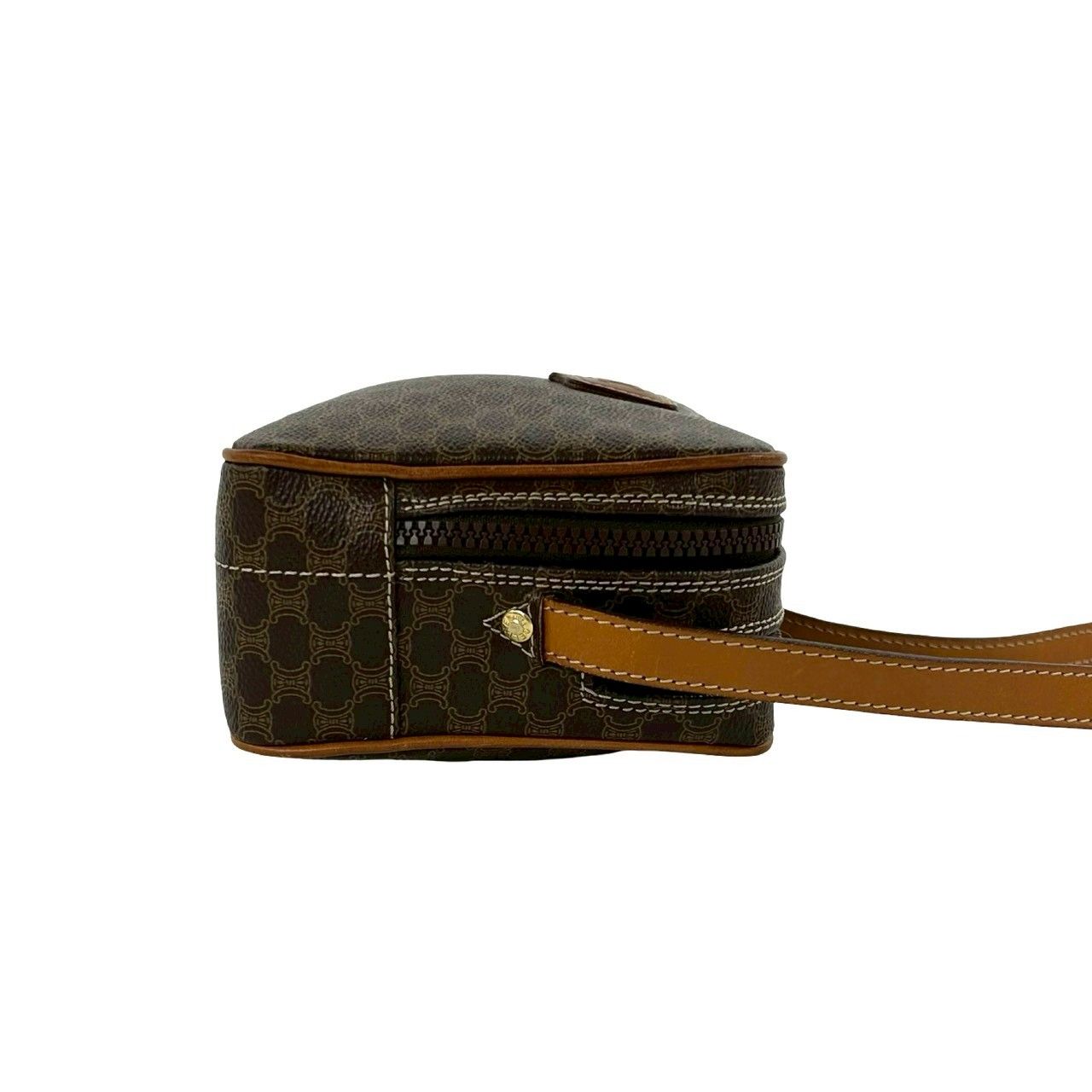 極 美品 CELINE セリーヌ ヴィンテージ マカダム ブラゾン 柄 レザー 