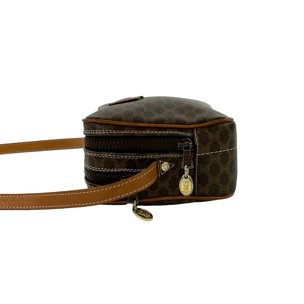 極 美品 CELINE セリーヌ ヴィンテージ マカダム ブラゾン 柄 レザー 