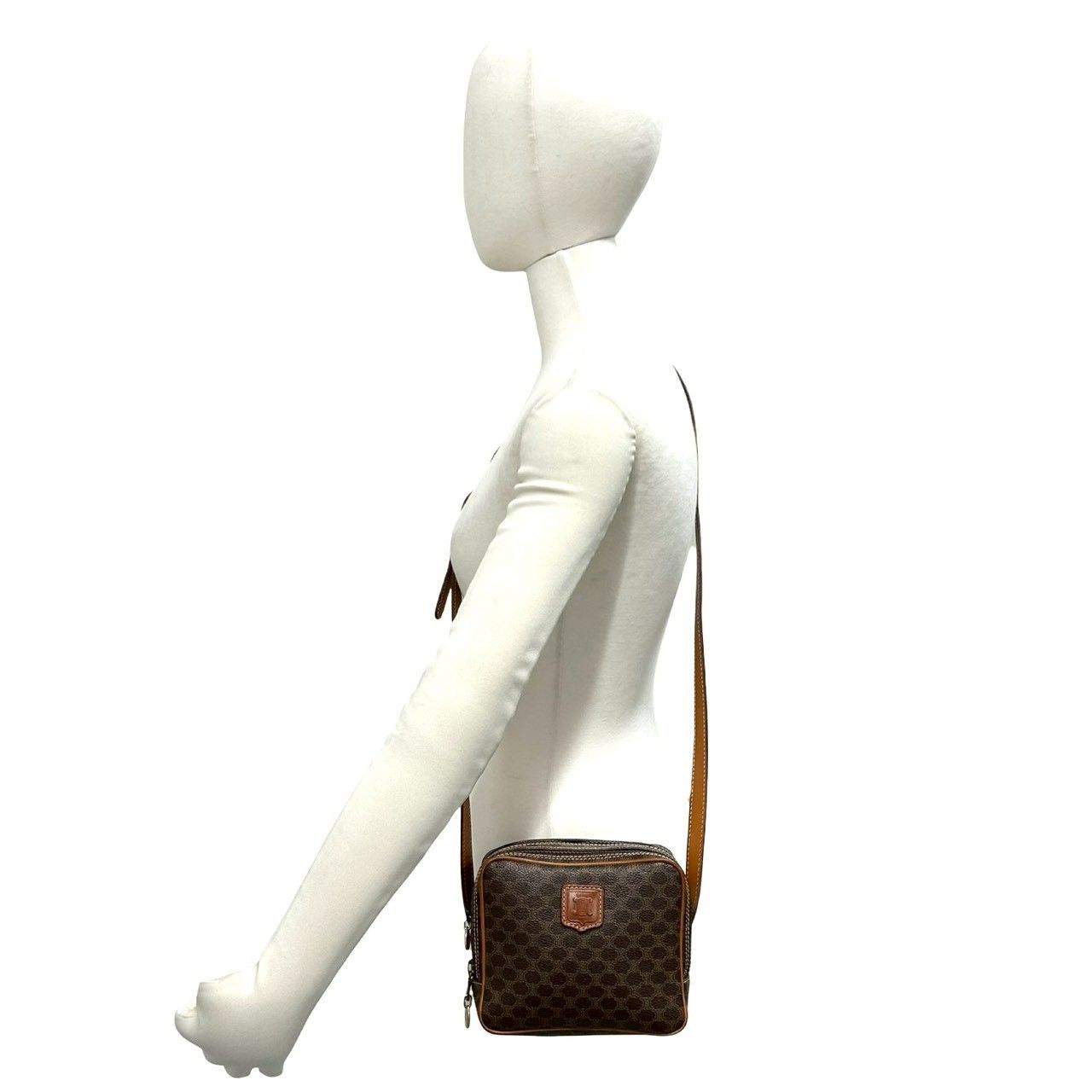 極 美品 CELINE セリーヌ ヴィンテージ マカダム ブラゾン 柄 レザー 