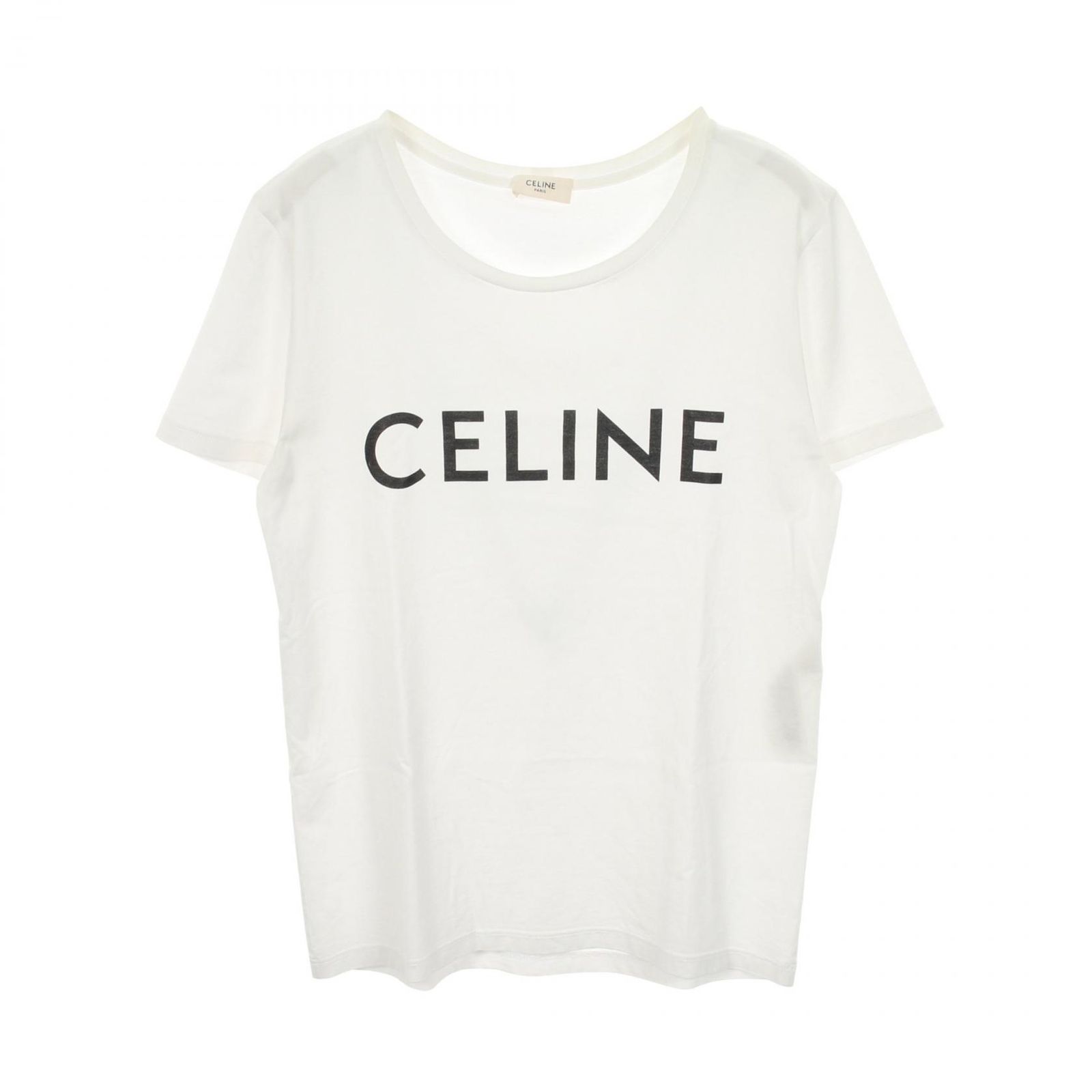 セリーヌ CELINE 半袖Tシャツ ロゴプリント コットン Tシャツ レディース Used B