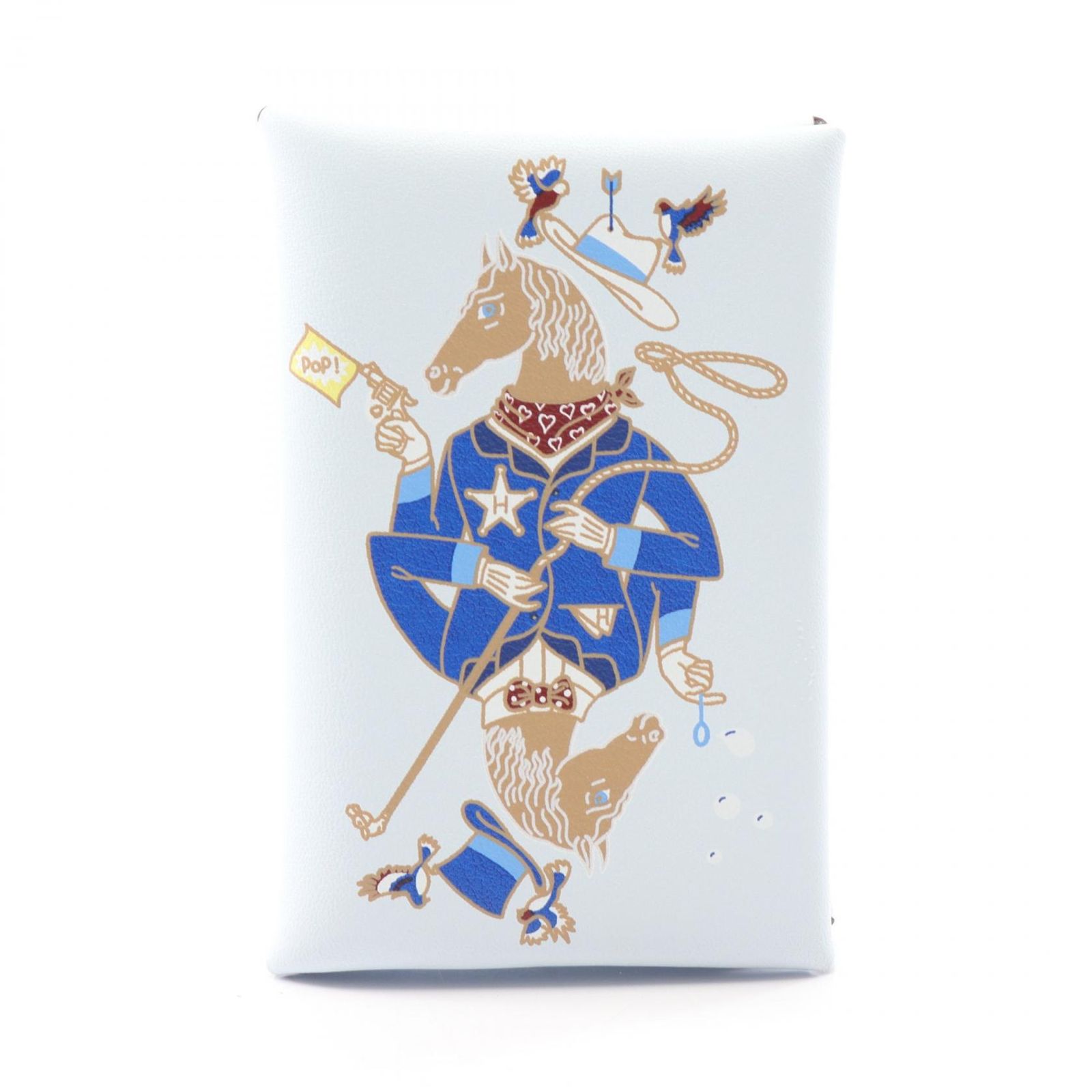 エルメス HERMES コインケース カルヴィ カウボーイ ブルーブリュム レザー カルヴィ カウボーイ ブルーブリュム レディース Used A