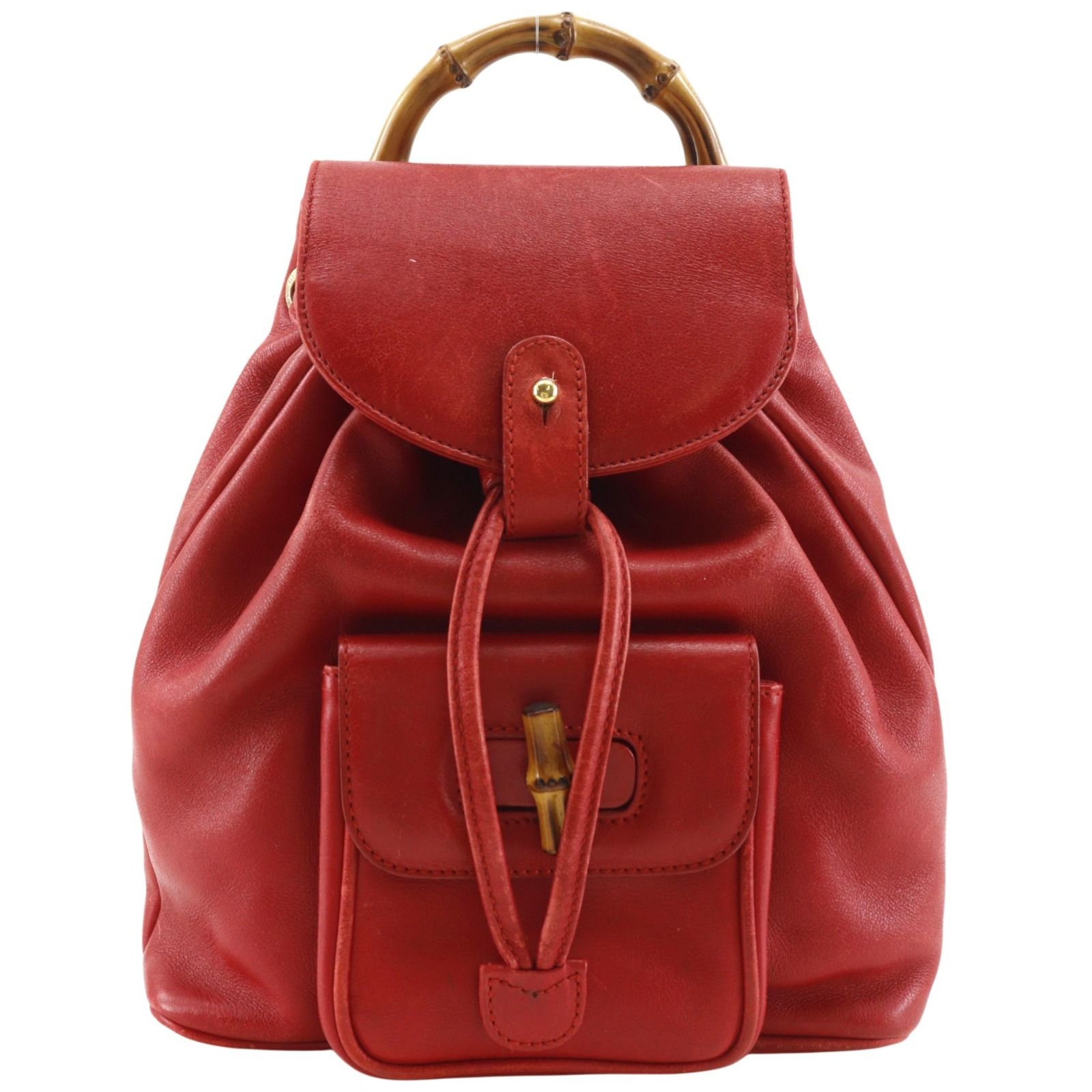 GUCCI レッドレザー リュック です！ GUCCI】グッチ バンブー ミニリュック 003.3444.0030 レザー 赤