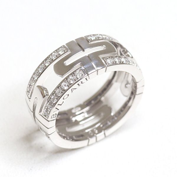 BVLGARI ブルガリ パレンテシ ダイヤモンド リング K18WG #50 10号弱 750WG 仕上げ済【中古】