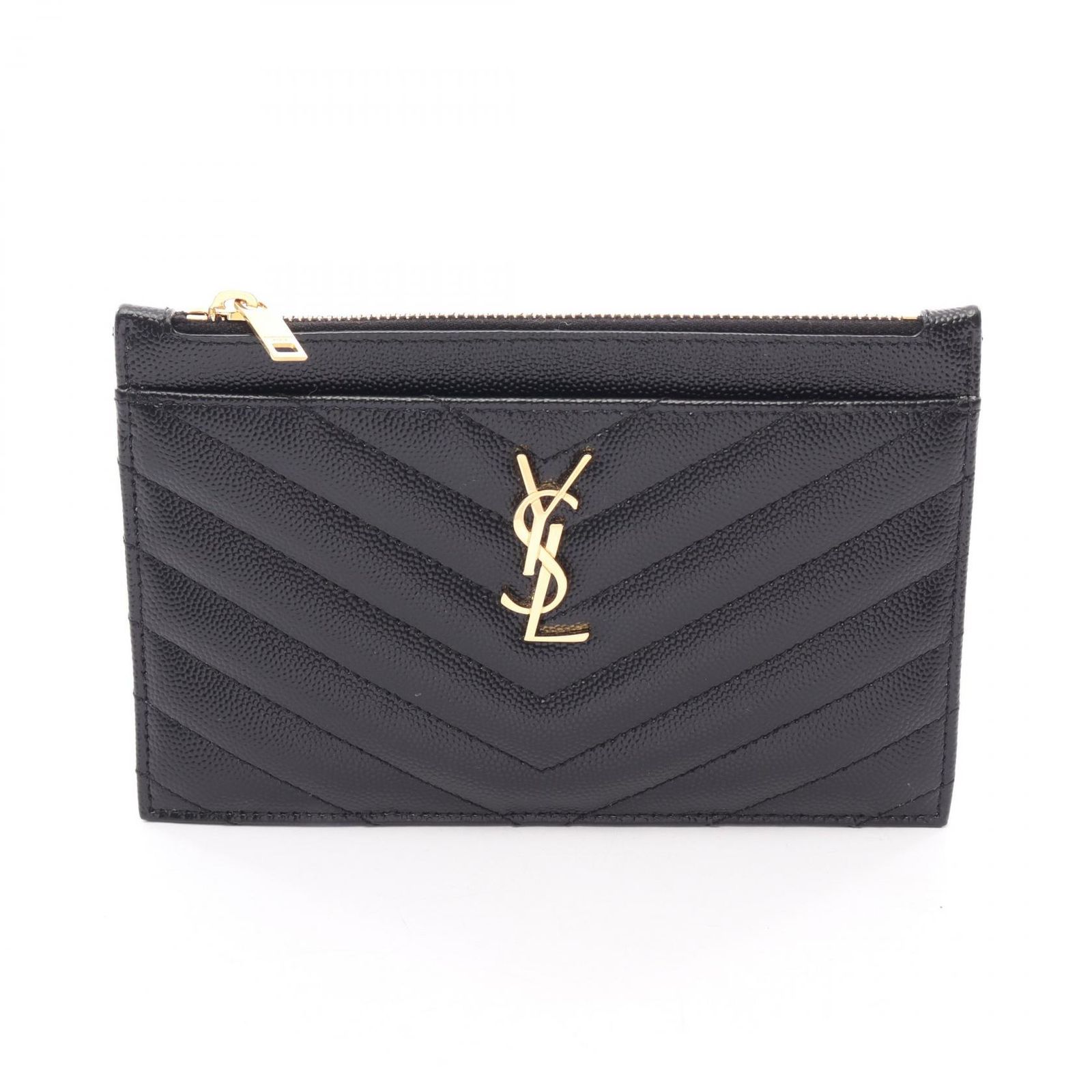 サンローランパリ SAINT LAURENT PARIS ポーチ ビルポーチ モノグラム スモール 584872 ブラック レザー モノグラム ビルポーチ スモール レディース Used A