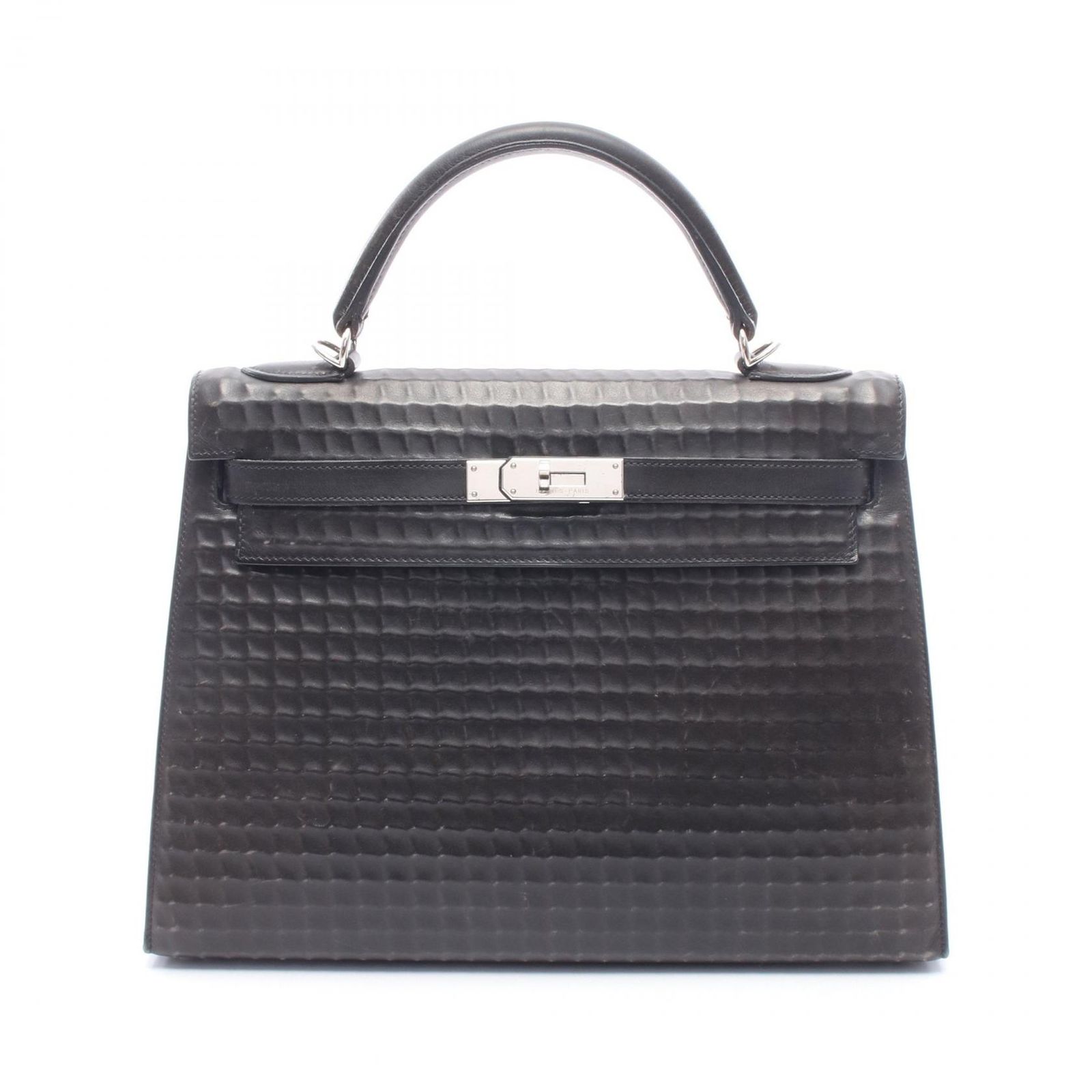 エルメス HERMES ハンドバッグ ケリー32 外縫い 2WAY ブラック その他 ケリー32 ブラック レディース Used B