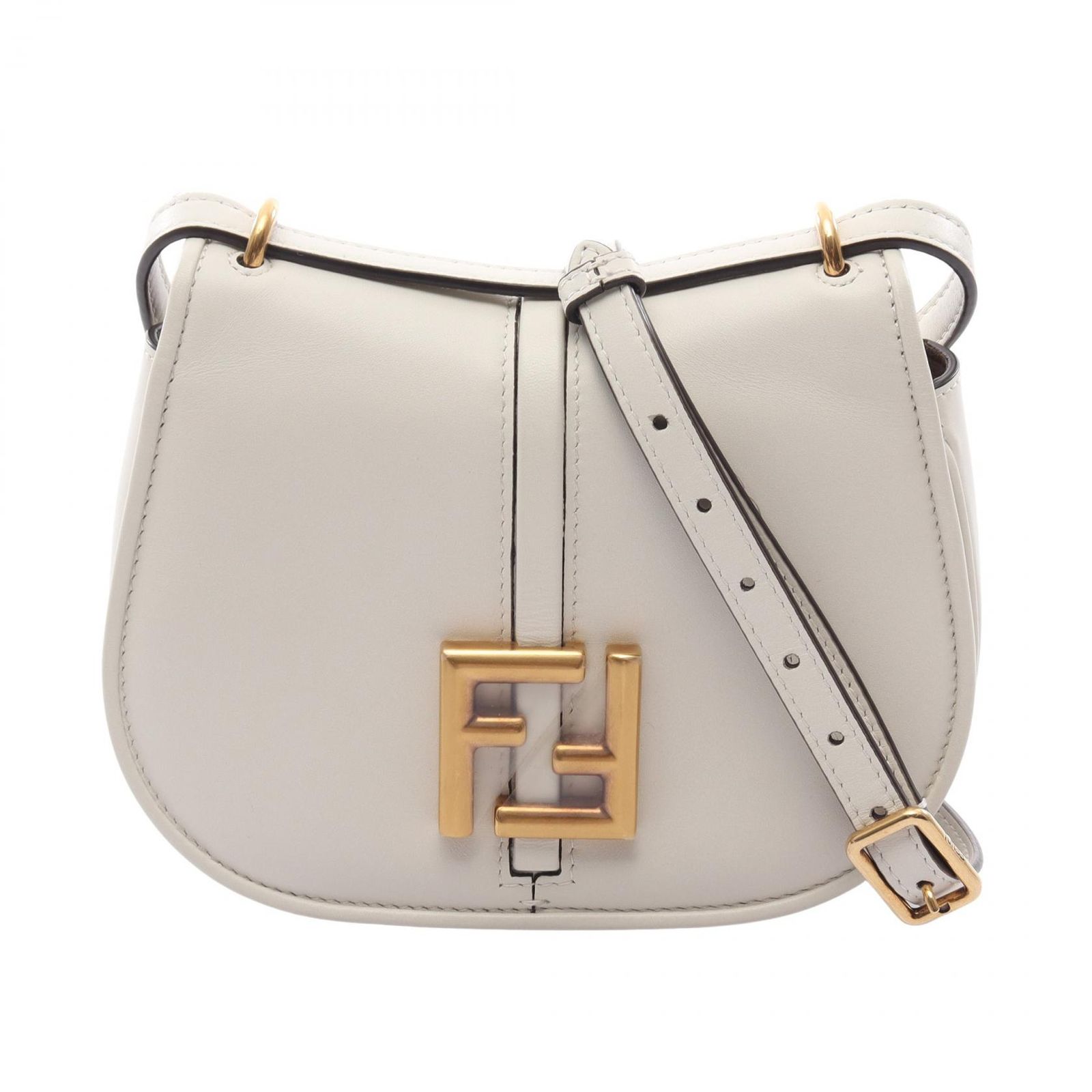 フェンディ FENDI ショルダーバッグ カモン スモール 8BS082 ホワイト レザー カモン スモール レディース Used A