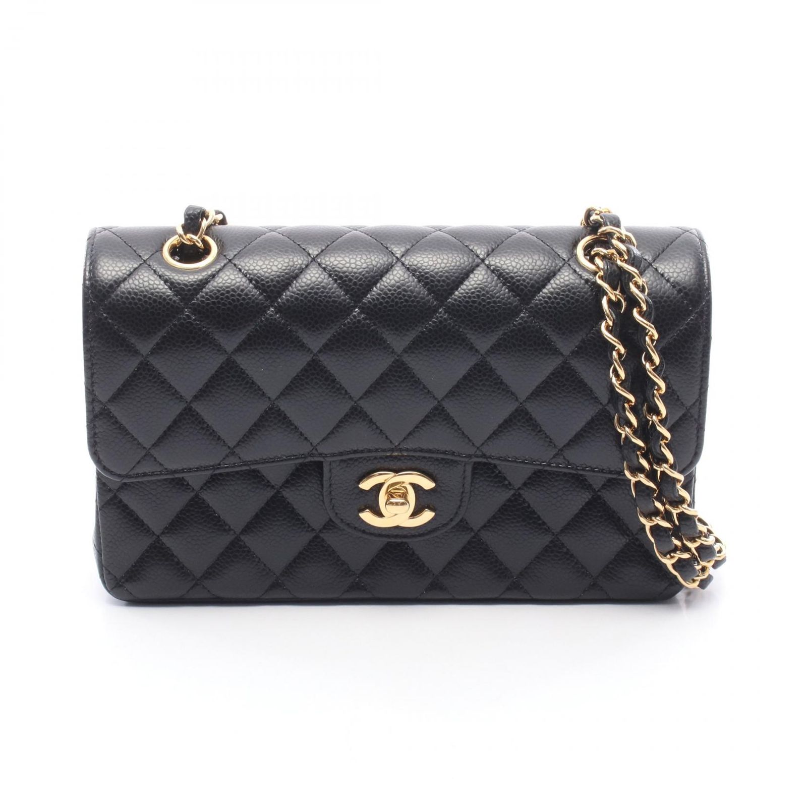 シャネル CHANEL ショルダーバッグ マトラッセ Wフラップ ブラック カーフ（牛革） マトラッセ ダブルフラップ チェーンショルダー レディース Used A