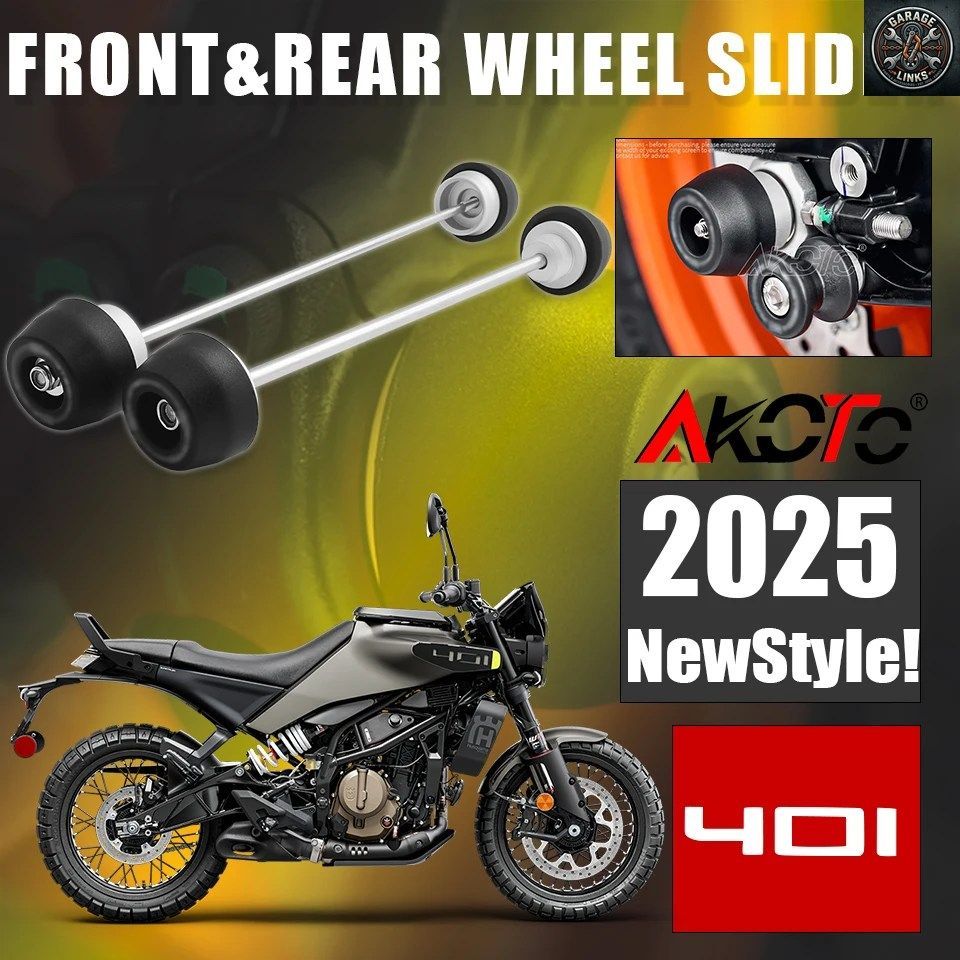 オートバイフロントリアホイールアクスルフォーククラッシュプロテクターパッドスライダースタンドハスクバーナ VITPILEN 401 SVARTPILEN 4