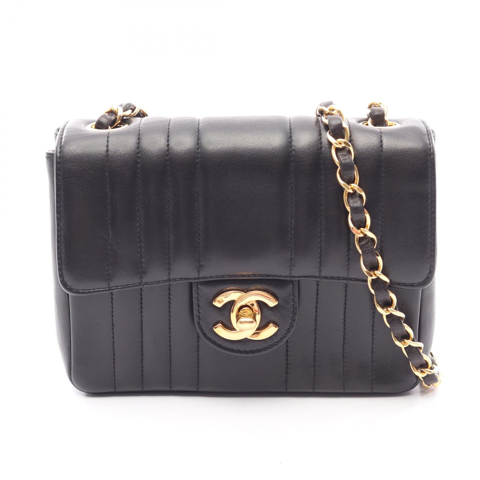 シャネル CHANEL ショルダーバッグ マドモアゼル ミニ ブラック ラムスキン（羊革） マドモアゼル ミニ チェーンショルダー レディース Used A