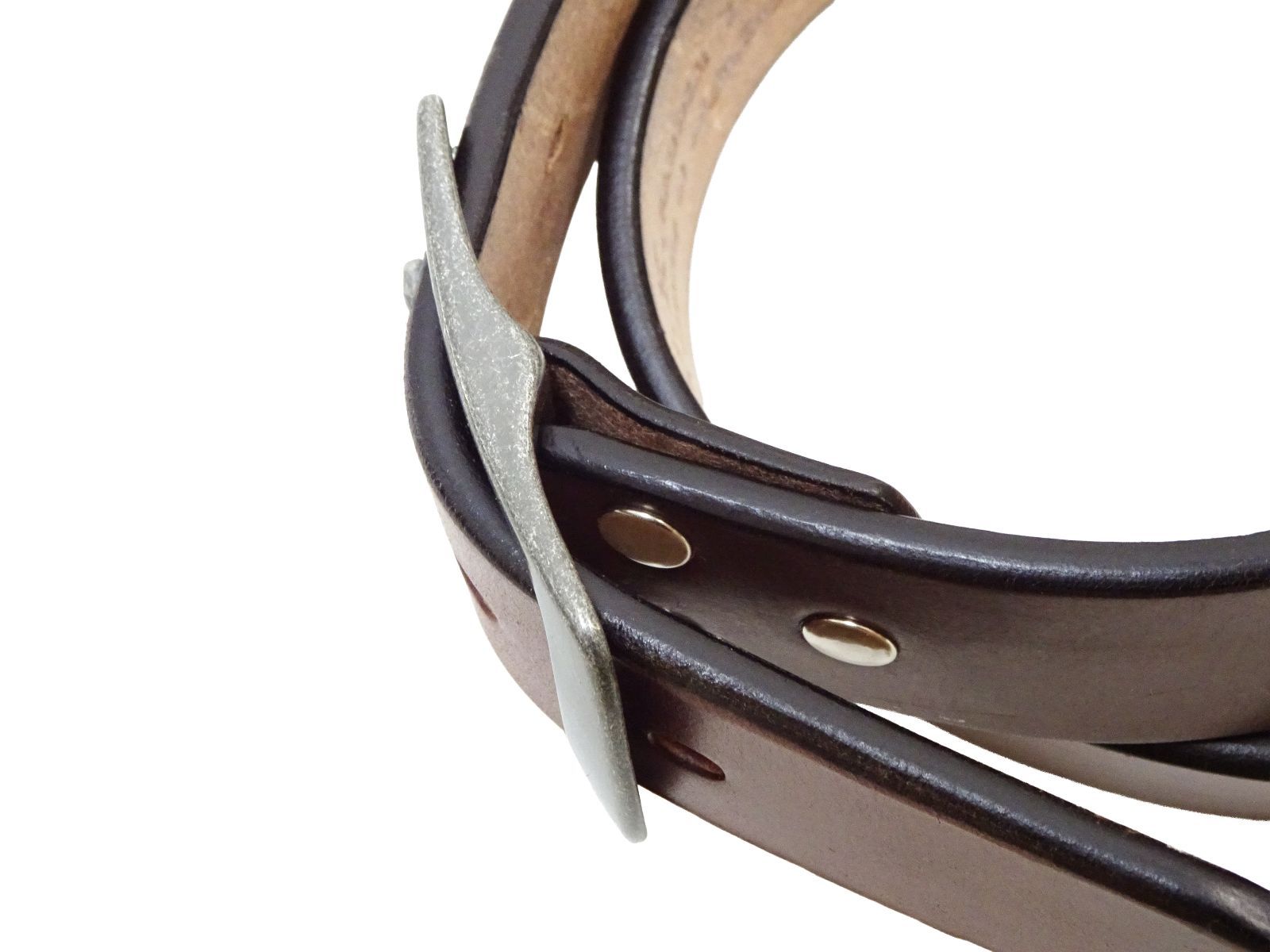 アートブラウン EDB40014AB サドルレザー ギャリソンベルト ART BROWN 40mm幅 5mm厚 極厚レザーベルト 馬鞍型バックル チョコ (ブラウン・茶)