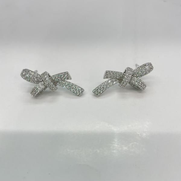 【中古】CHANEL ピアス リボン シルバー シャネル[91]