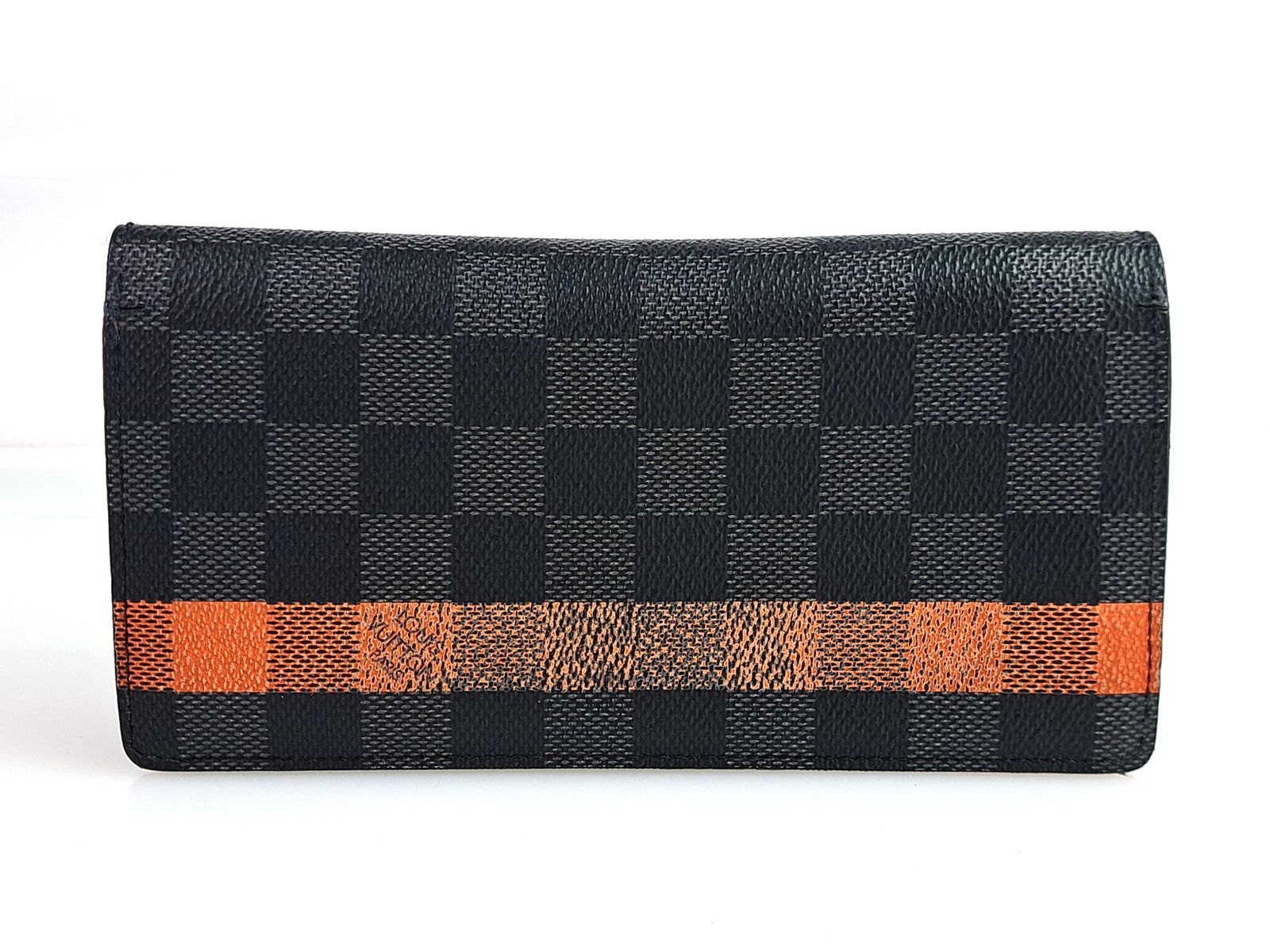 ルイヴィトン　Louis Vuitton　ダミエ グラフィック　ポルトフォイユ・ブラザ　小銭入れ付　二つ折り　長財布　ブラック/オレンジ　限定品　送料無料