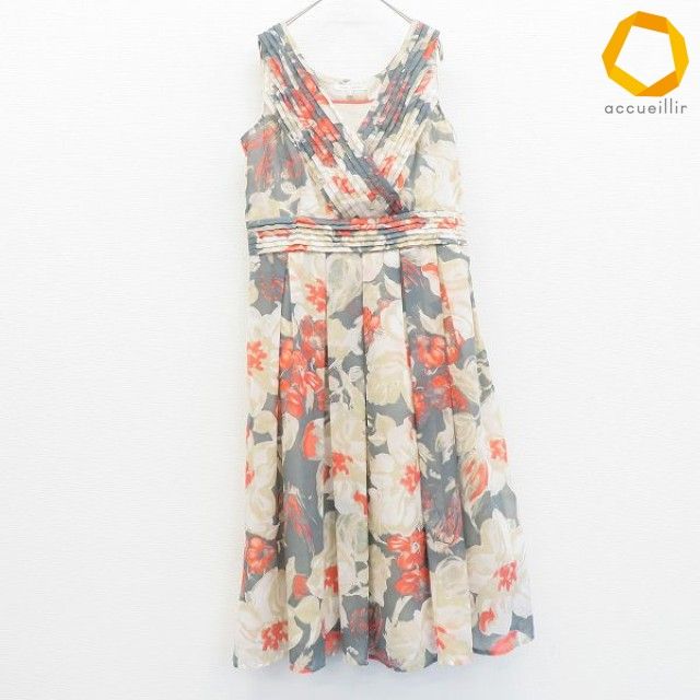 ローラアシュレイ LAURAASHLEY ワンピース ロング スリーブレス 総柄 レディース [a916419]