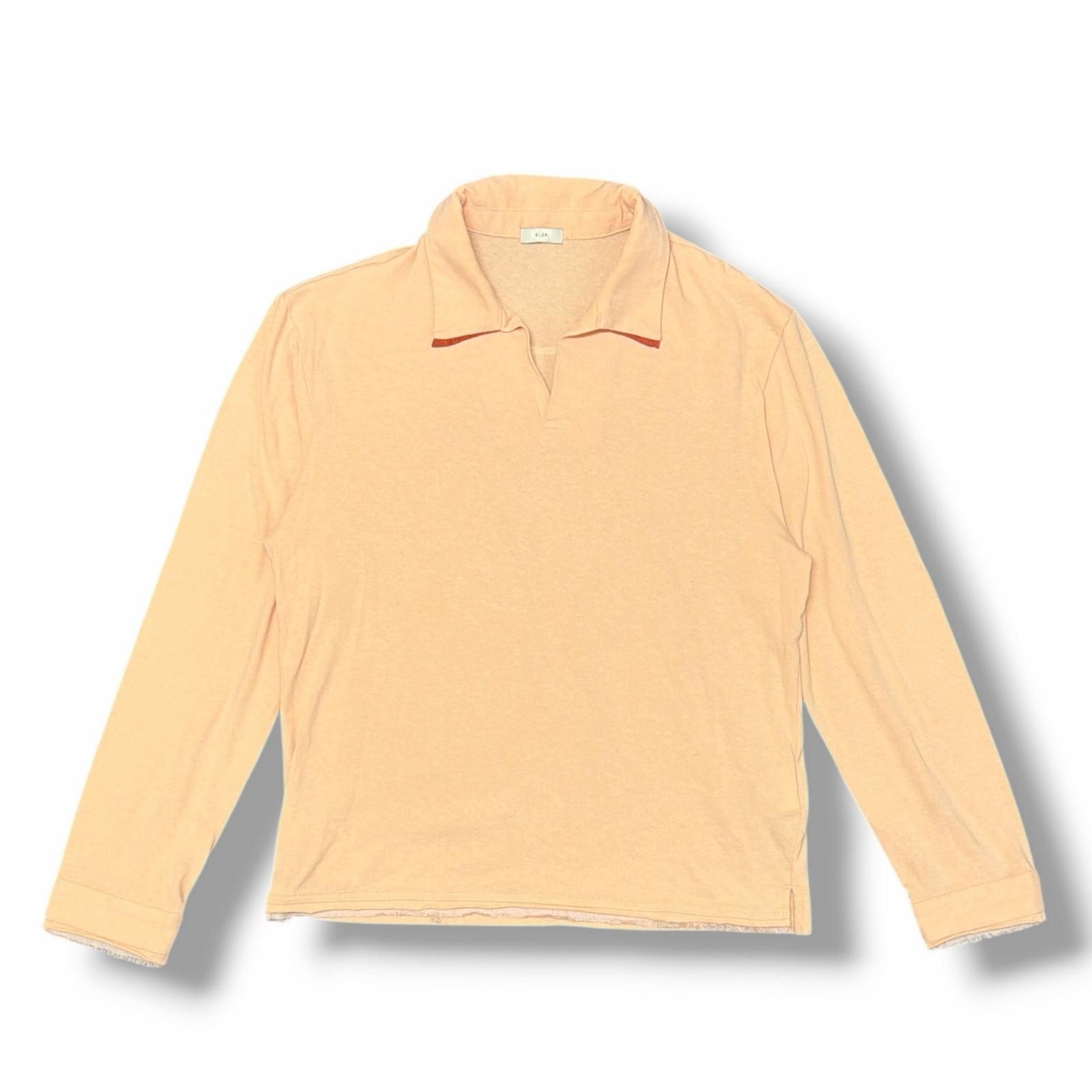 参考上代28600円 XLIM EP.9 01 Polo Shirt ポロシャツ 長袖 エクスリム ピンク S （18334M）