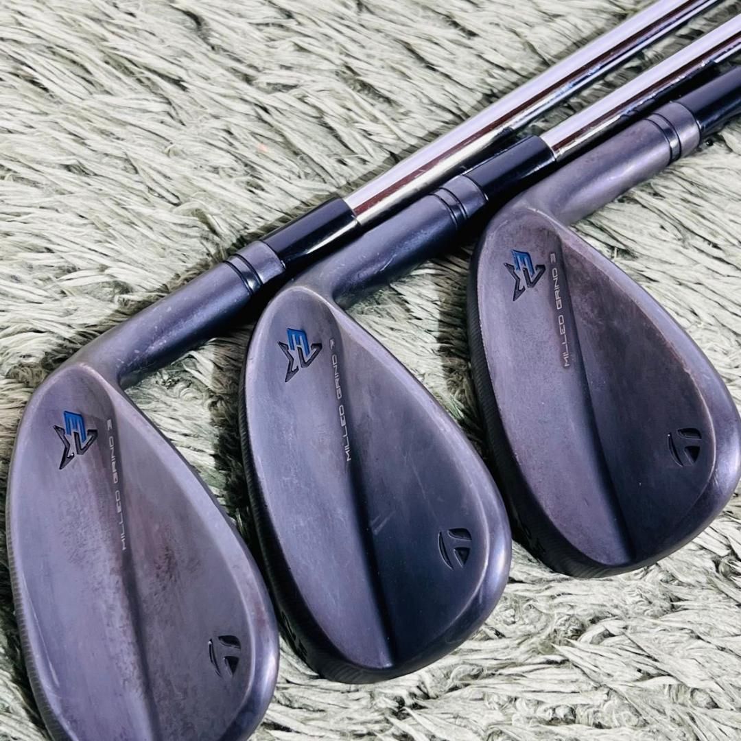 【中古】テーラーメイド ミルドグラインド3 ブラック ウェッジ3本セット メンズゴルフ TaylorMade MILLED GRIND3 BLACK N.S.PRO Zelos8 右利き 男性 flex S