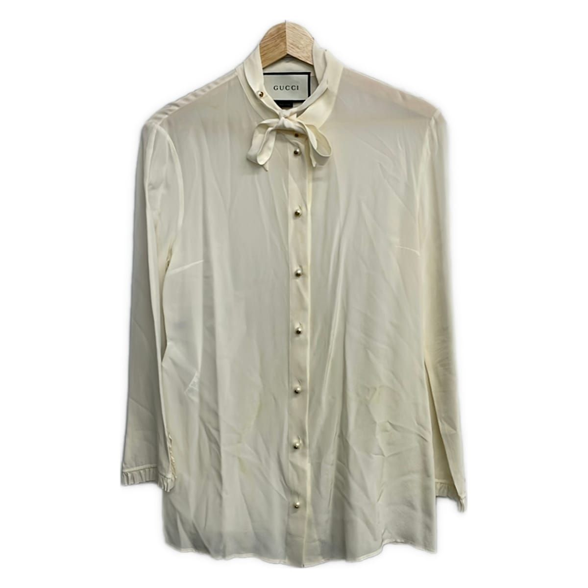 GUCCI(グッチ) 長袖シャツブラウス サイズ42 M レディース - 407578 アイボリー 27,790円