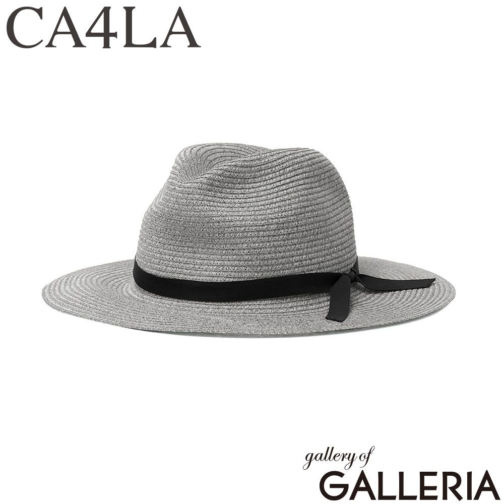 CA4LA ハット メンズ レディース カシラ 帽子 夏用 ペーパーブレード 折りたたみ 春夏 中折れハット 夏 ストローハット おしゃれ リボン 紐 カジュアル 爽やか 浴衣 軽い Authentic TABIKAZE 6 ZKN02640 GRAY