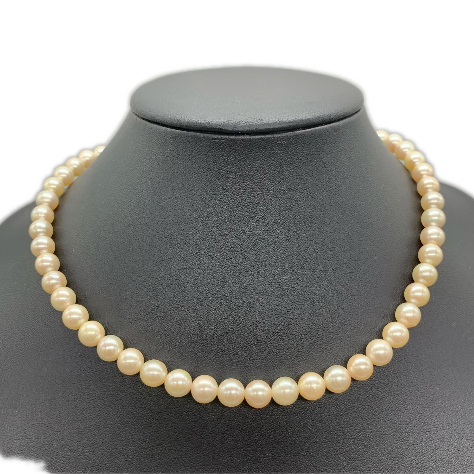 美品 パールネックレス パール アコヤ養殖真珠 留め具 SILVER シルバー ファッション小物 アクセサリー ネックレス レディース