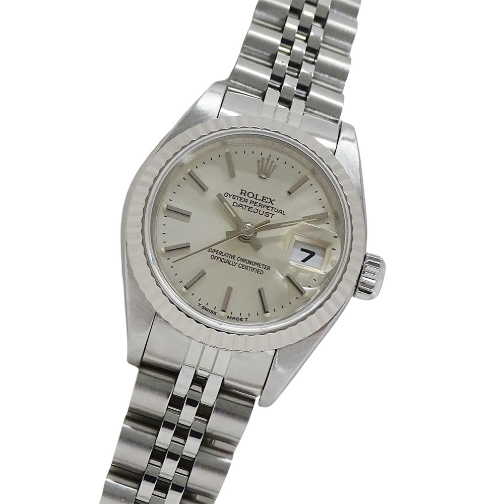 ロレックス ROLEX デイトジャスト 69174 W番 時計 レディース ブランド 自動巻き AT ステンレス SS ホワイトゴールド WG シルバー 磨き済み 【中古】