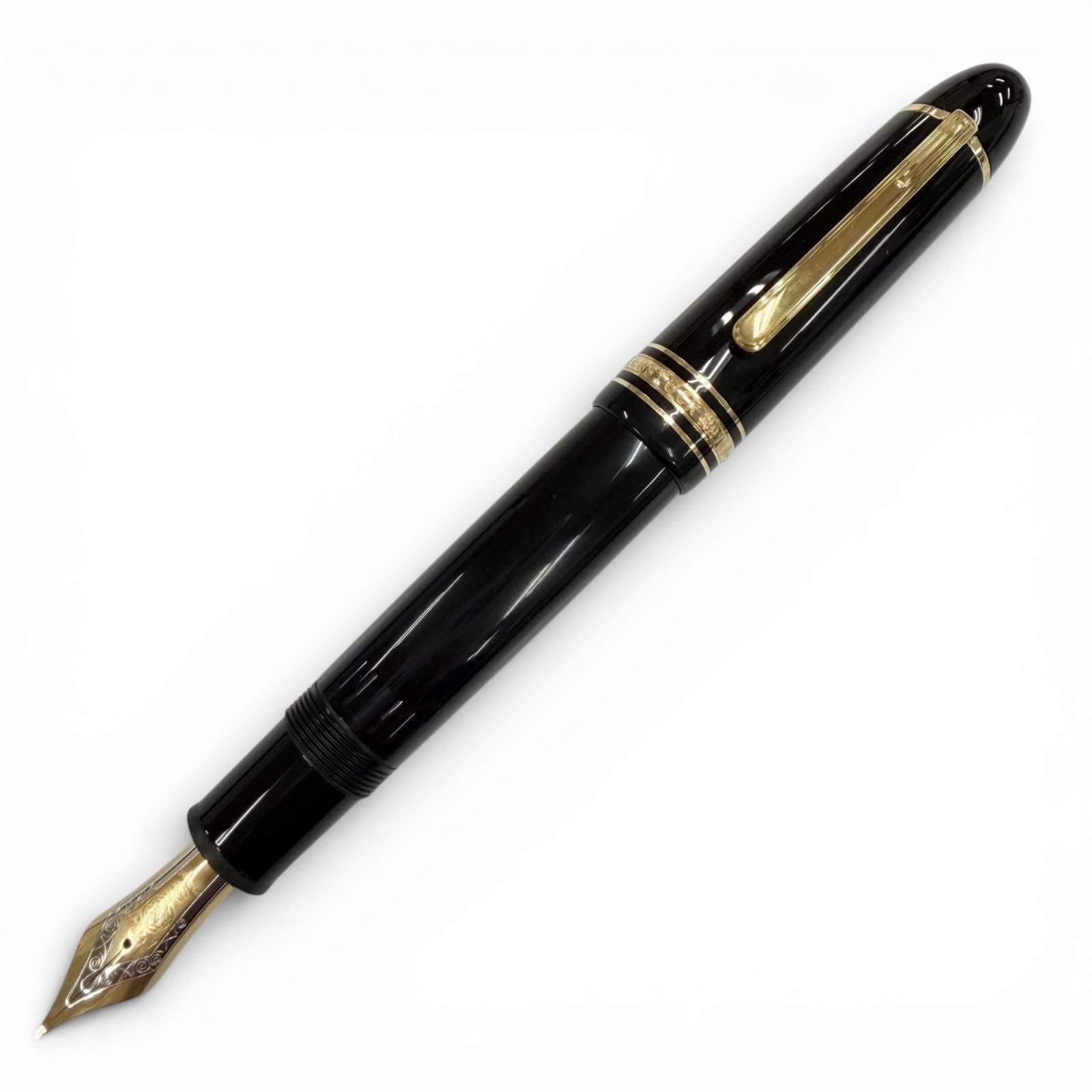 極美品▼MONTBLANC モンブラン マイスターシュテュック 149 Pix ペン先18K ホワイトスター 万年筆 ブラック ゴールド ドイツ製 メンズ 箱付き