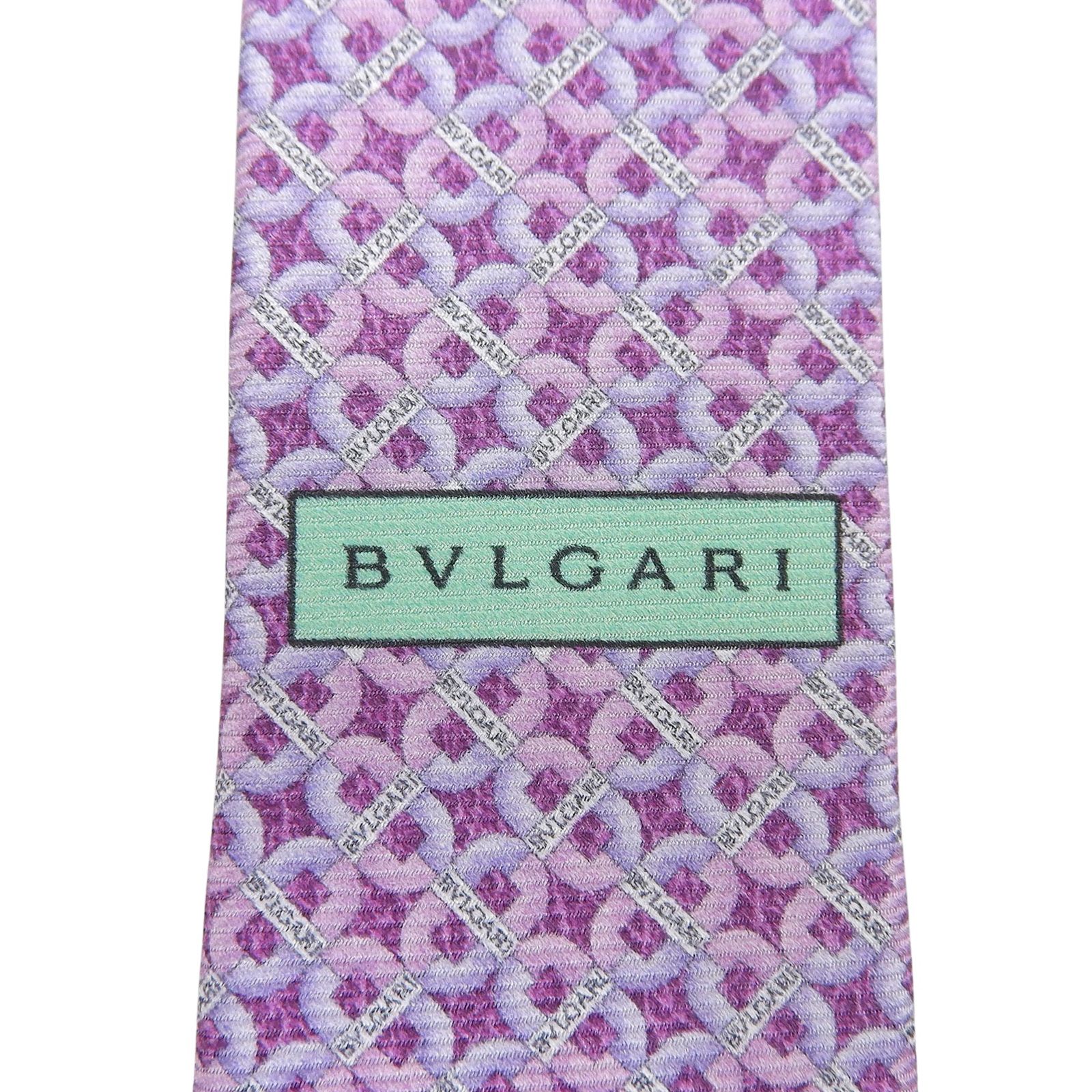 未使用品△BVLGARI ブルガリ シルク100％ ロゴ総柄 セッテピエゲ