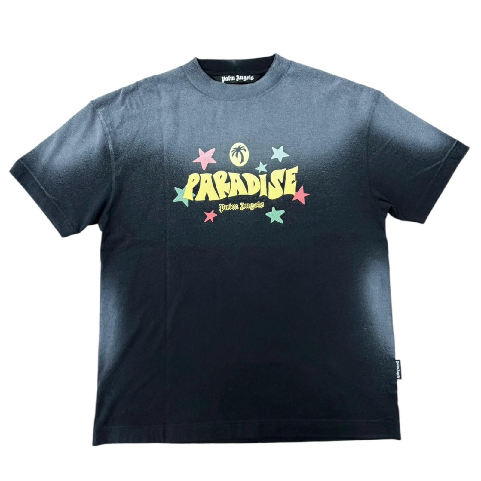 未使用品▲PALM ANGELS パームエンジェルス PARADISE PALM TEE コットン100％ パラダイス プリント 半袖Ｔシャツ ブラック L 正規品 メンズ
