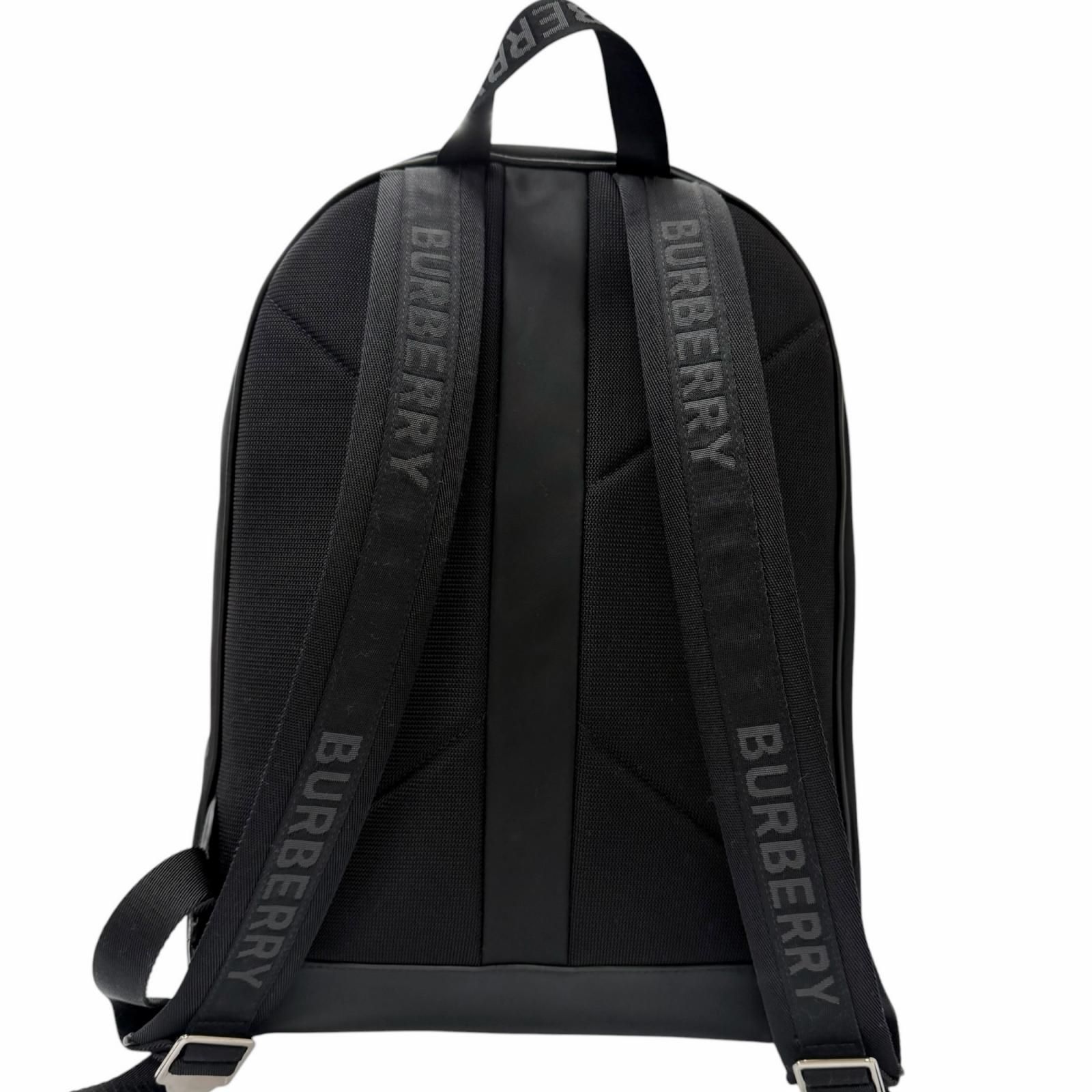 極美品□BURBERRY バーバリー 8021084 一部レザー使い ロゴプリント リュックサック デイパック ブラック メンズオススメ 保存袋付き 極美品□BURBERRY バーバリー 8021084 一部レザー使い ロゴプリント リュックサック デイパック ブラック メンズオススメ 保存袋付き