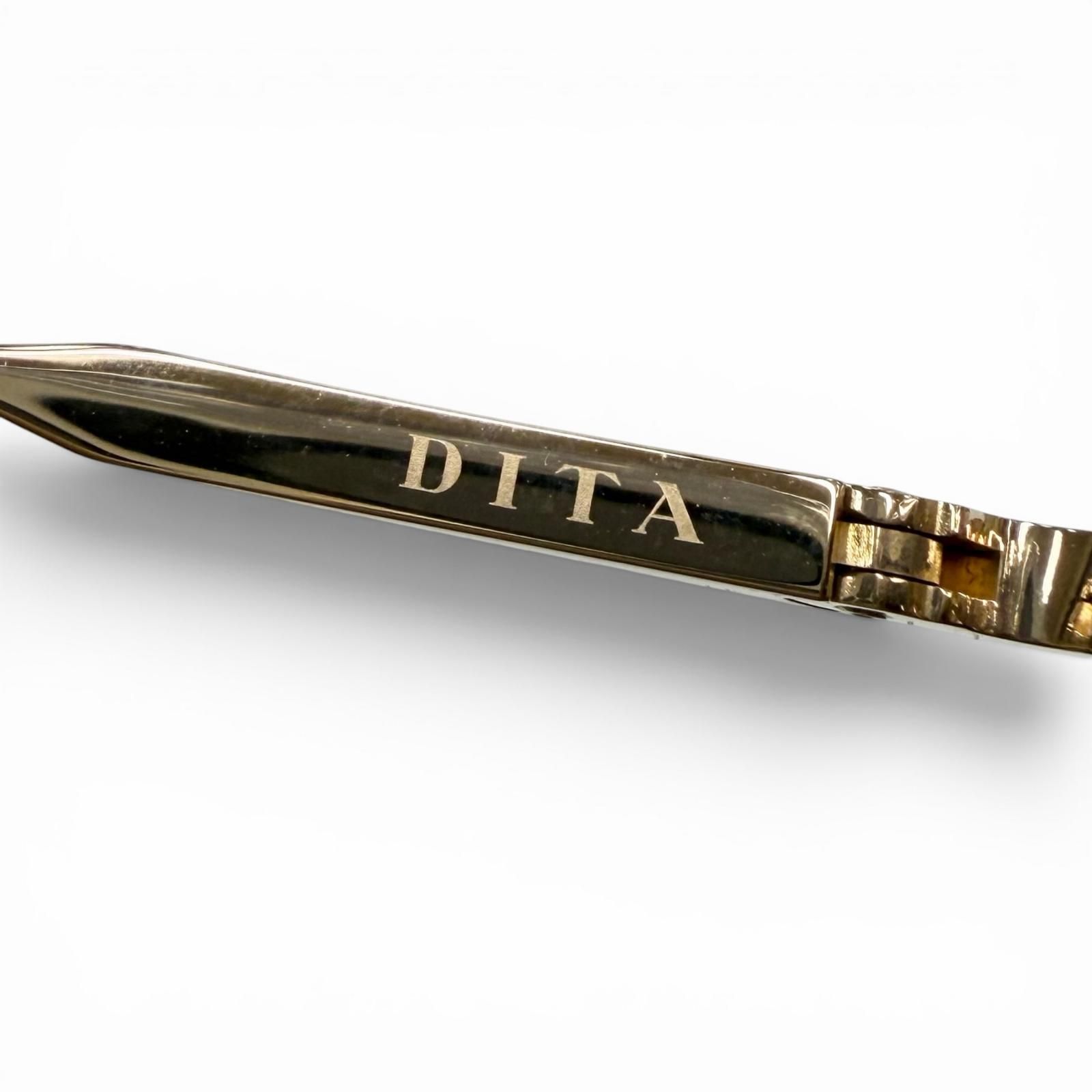 未使用品▼DITA ディータ 7806 FLIGHT 006 ツーブリッジ グラデーションレンズ サングラス ゴールド クリアピンク レンズ：ダークグレー 52□22-144 デモレンズ 日本製 メンズ 定価102,300円