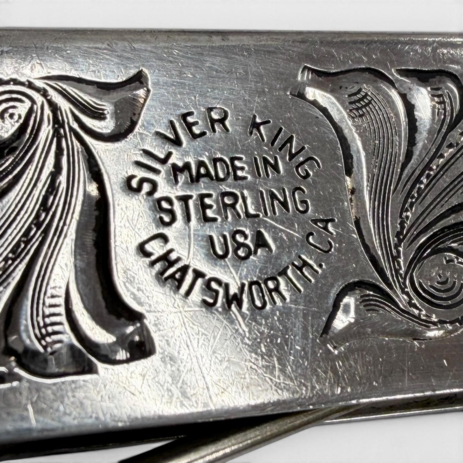 美品▼SILVER KING シルバーキング アンティーク仕上げ スクエア ビルクリップ 札ばさみ マネークリップ シルバー USA製 メンズ 美品▼SILVER KING シルバーキング アンティーク仕上げ スクエア ビルクリップ 札ばさみ マネークリップ シルバー USA製 メンズ