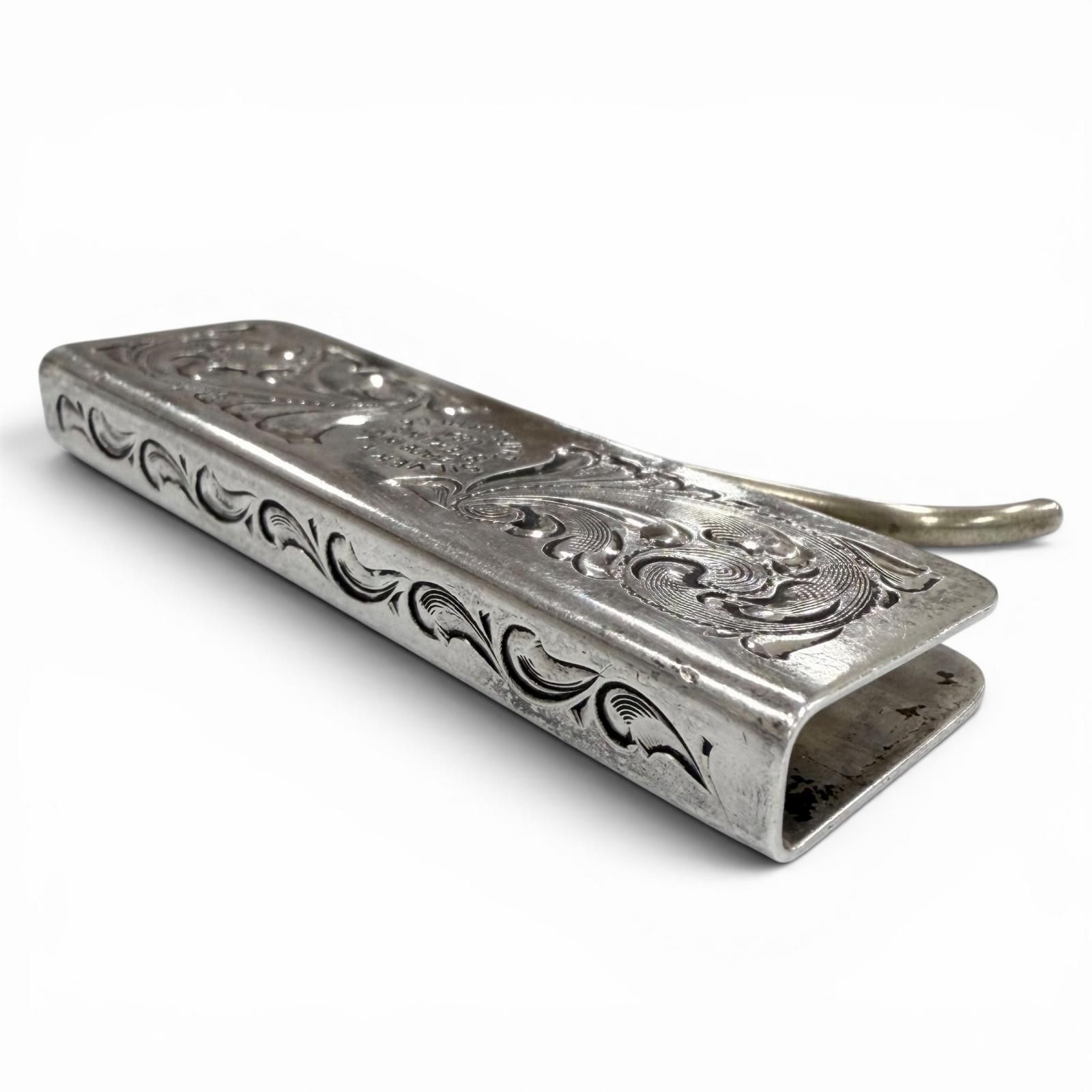 美品▼SILVER KING シルバーキング アンティーク仕上げ スクエア ビルクリップ 札ばさみ マネークリップ シルバー USA製 メンズ 美品▼SILVER KING シルバーキング アンティーク仕上げ スクエア ビルクリップ 札ばさみ マネークリップ シルバー USA製 メンズ