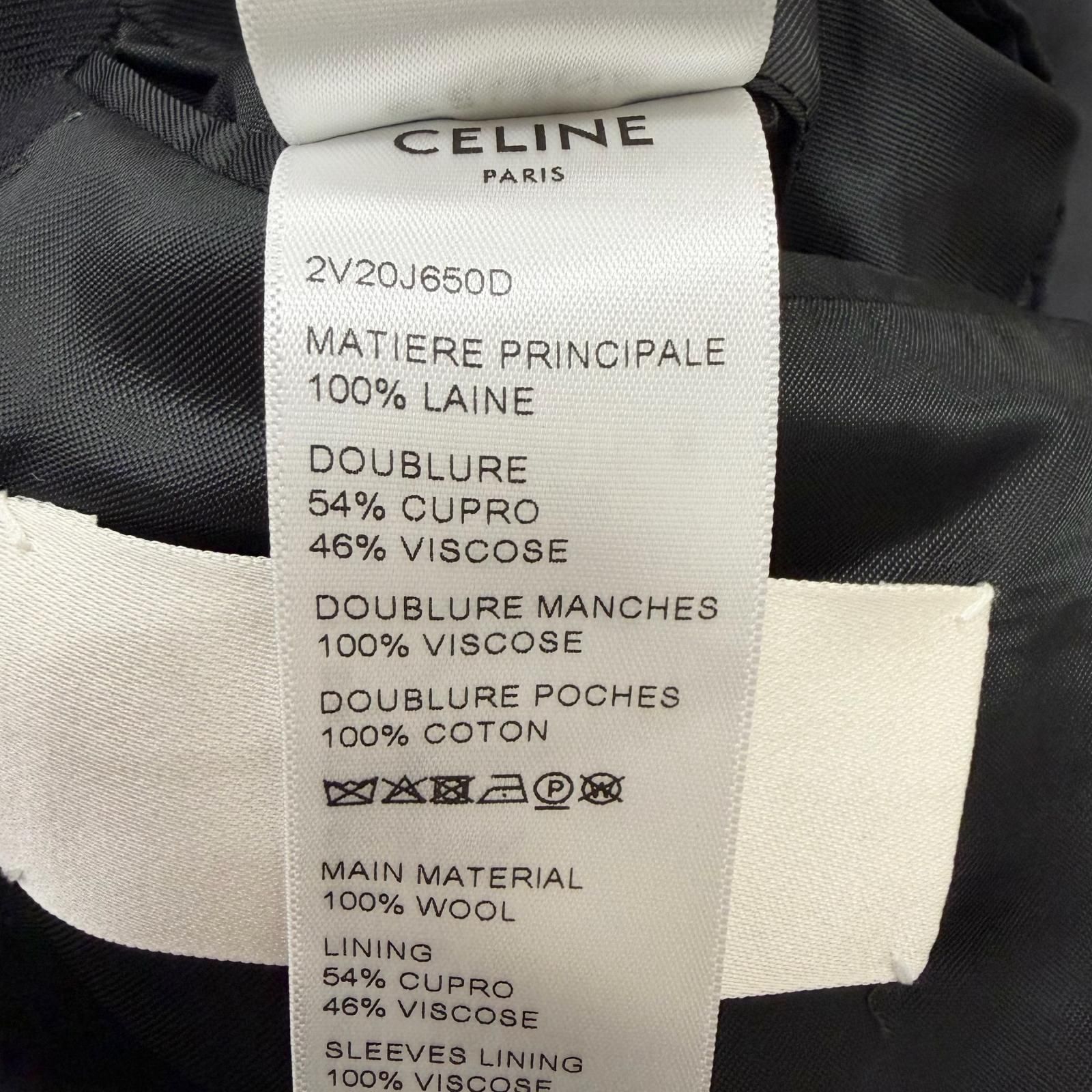 未使用品□CELINE セリーヌ 2V20J650D エディ シングル タキシード クラシック テーラードジャケット ブラック 54 イタリア製 正規品 メンズ