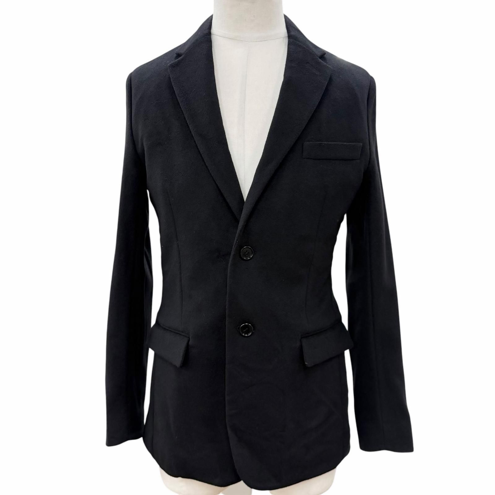 極美品▼DIOR ディオール オム 933C224A3225 カシミヤ100% ロゴ入りボタン シングルジャケット テーラードジャケット ブラック 46 イタリア製 正規品 メンズ